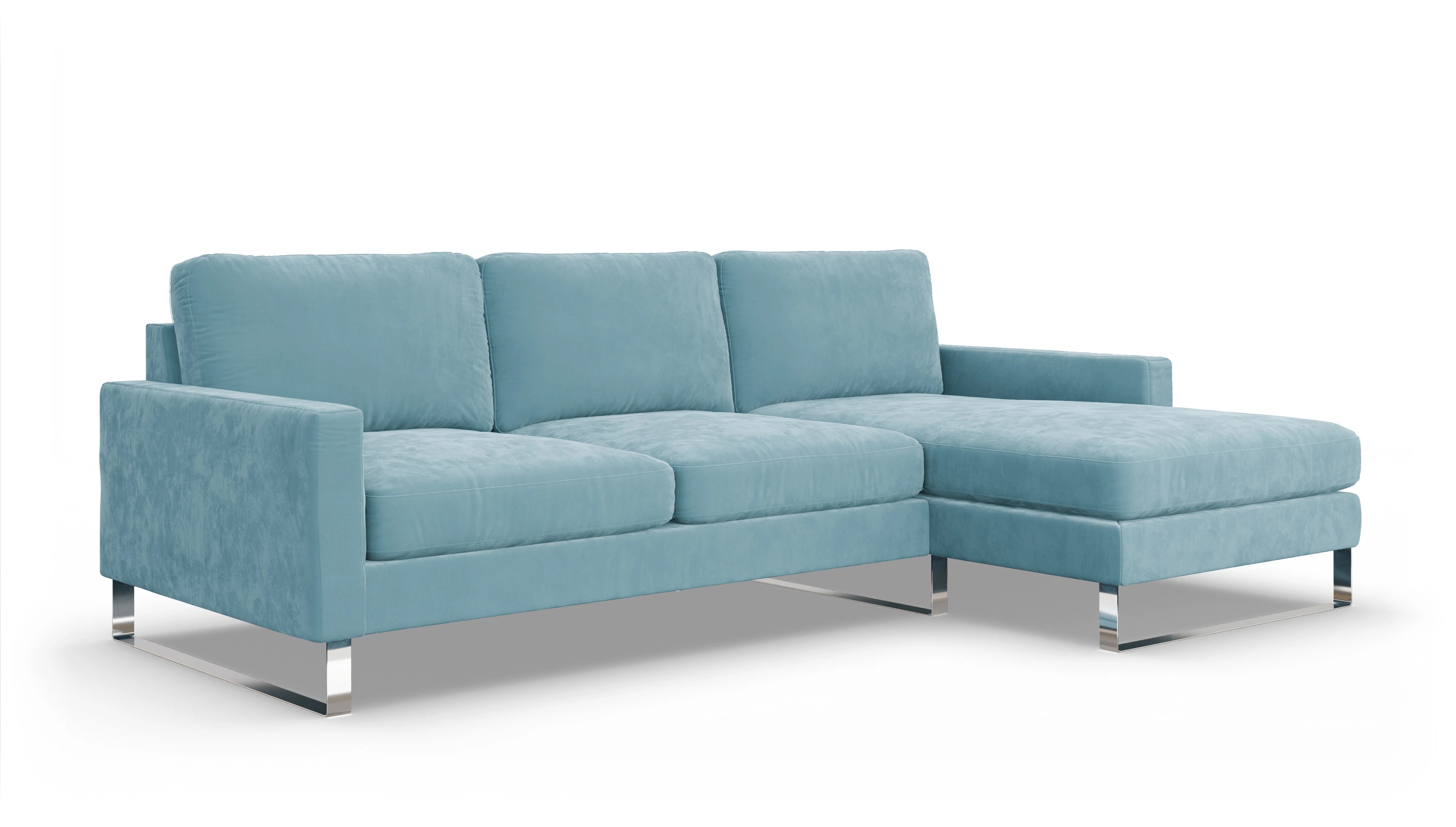 Ansicht des Produktes Cespon Sofa mit Rec rechts in Samt blau
