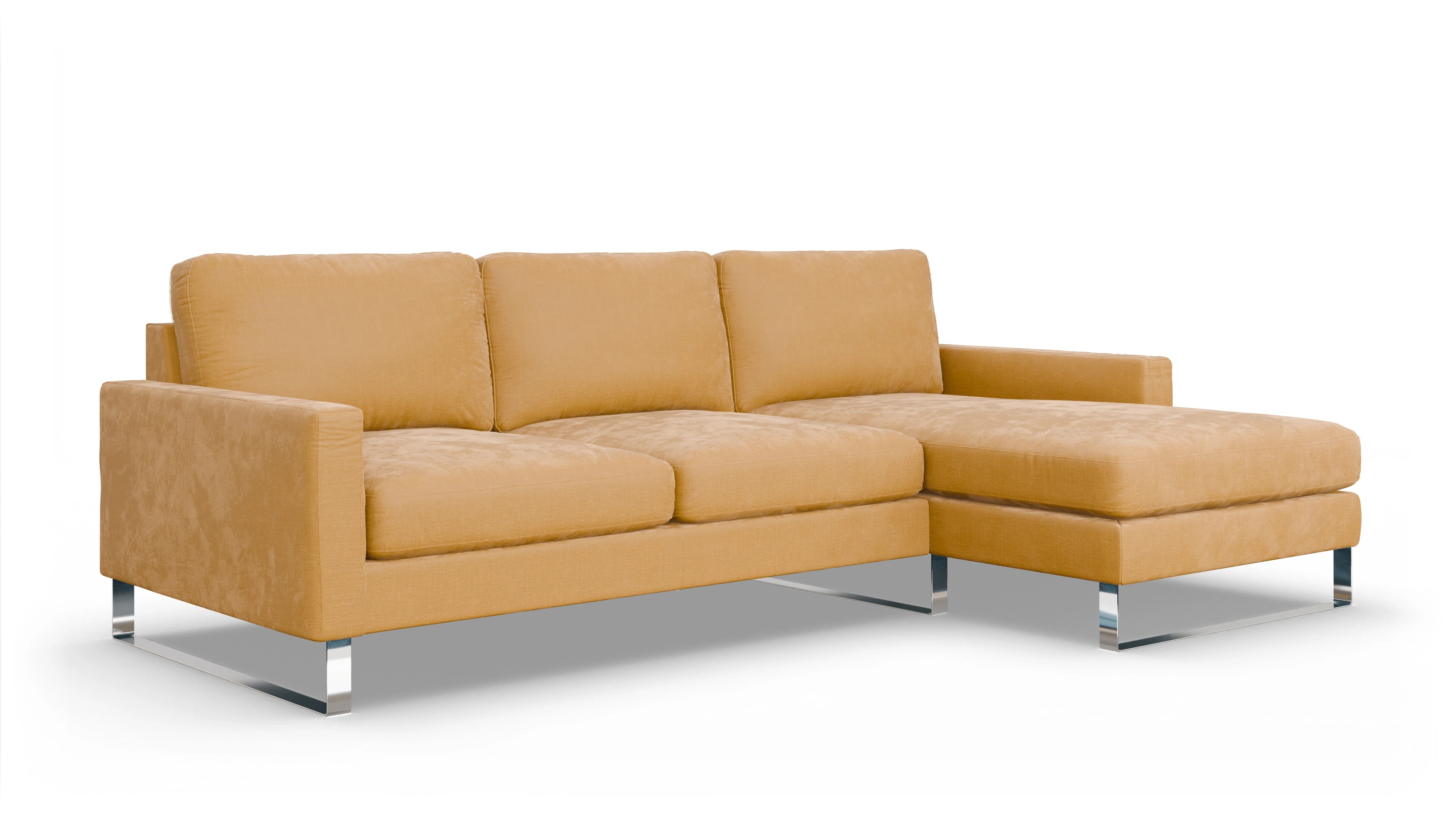 Ansicht des Produktes Cespon Sofa mit Rec rechts in Stoff gelb