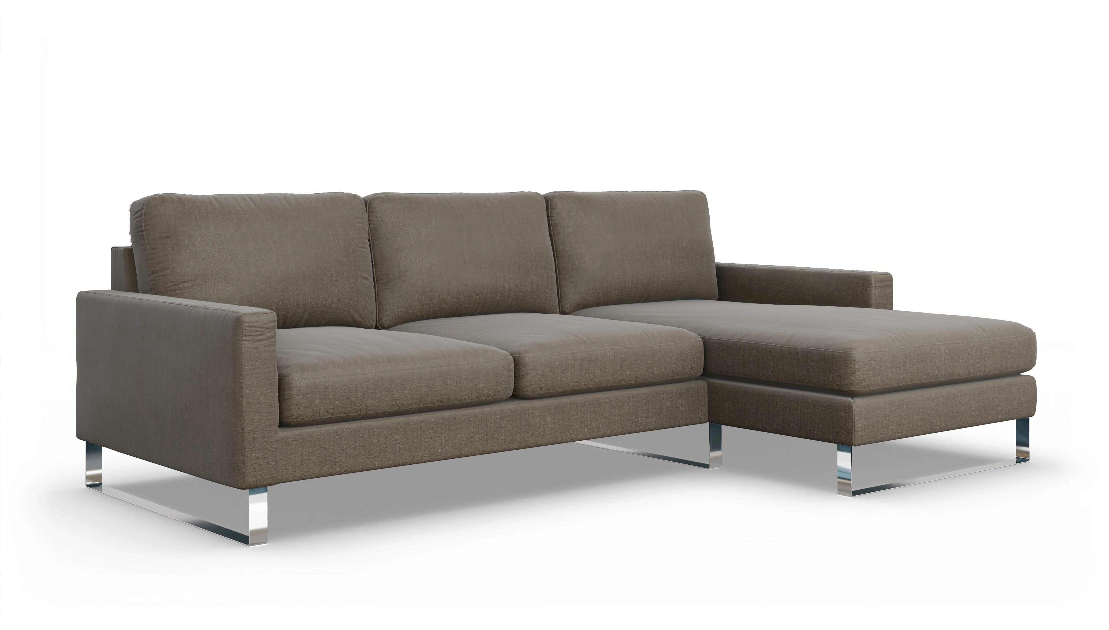 Ansicht des Produktes Cespon Sofa mit Rec rechts in Stoff braun