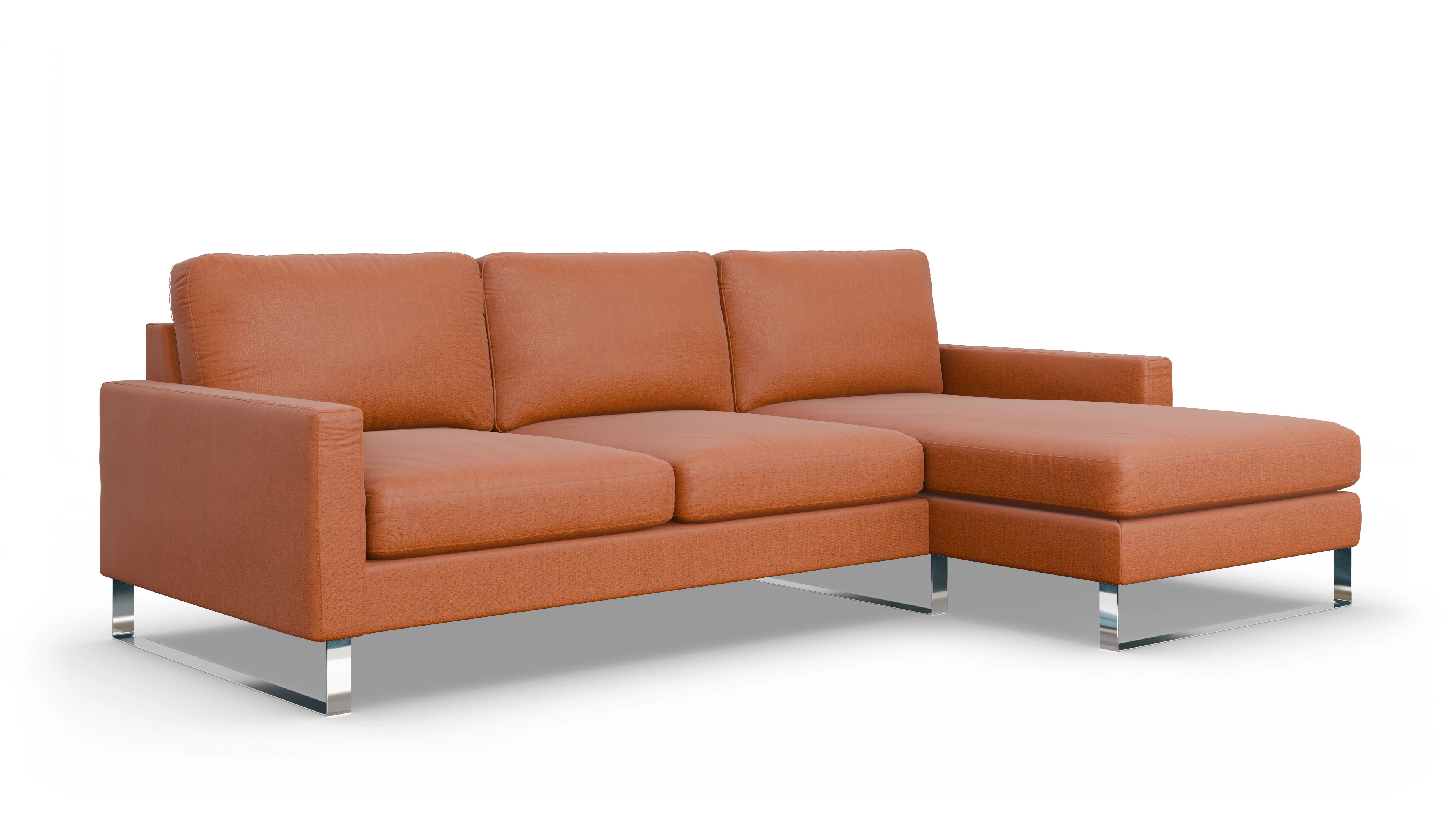 Ansicht des Produktes Cespon Sofa mit Rec rechts in Stoff orange