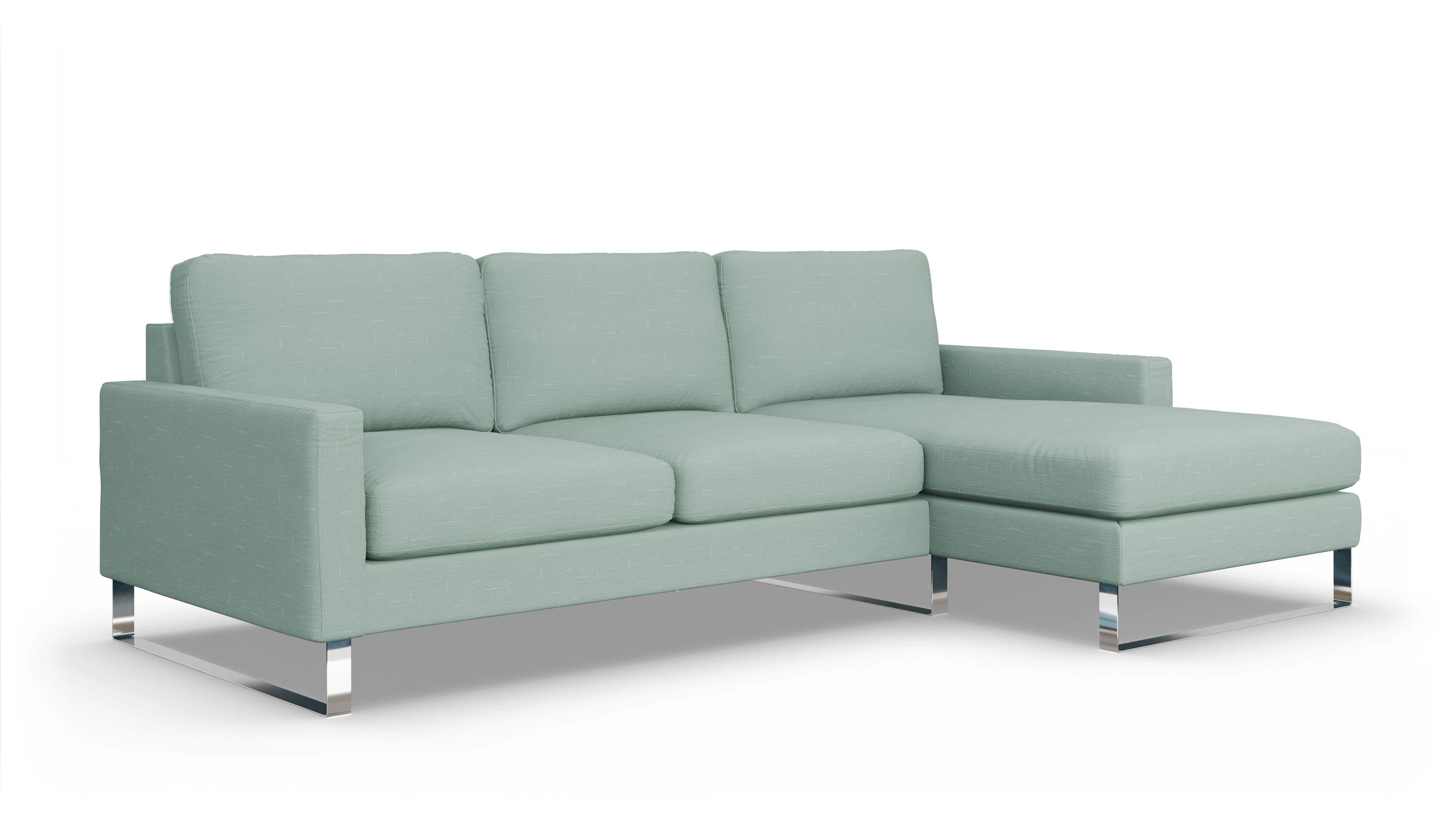 Ansicht des Produktes Cespon Sofa mit Rec rechts in Stoff grün