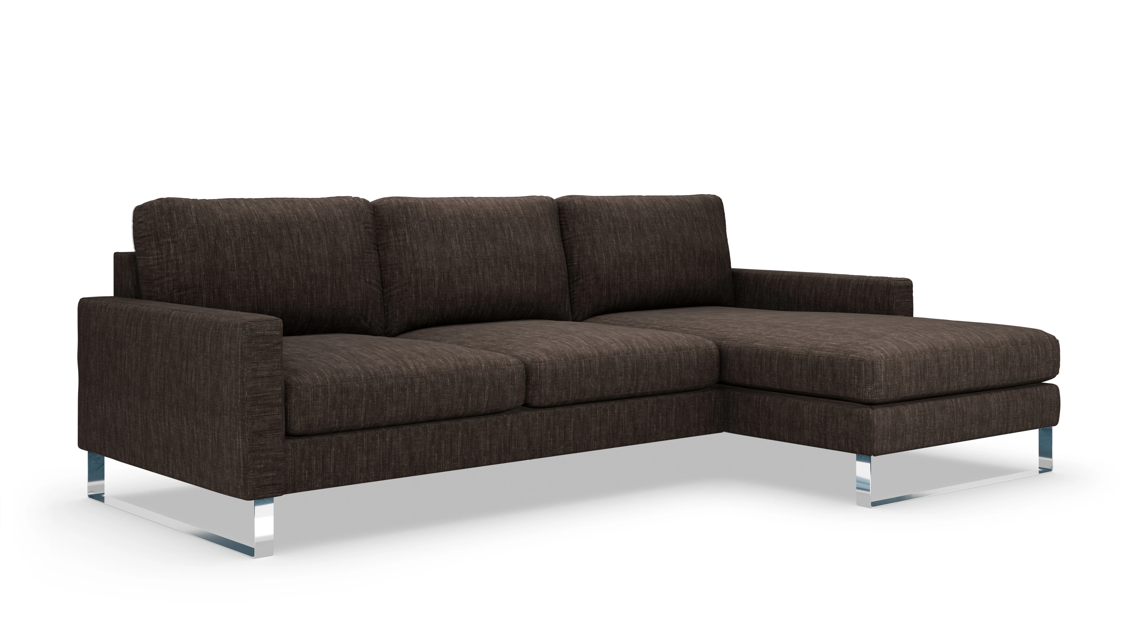 Cespon Stoffsofa Ansicht des Produktes Cespon Sofa mit Rec rechts in Stoff braun