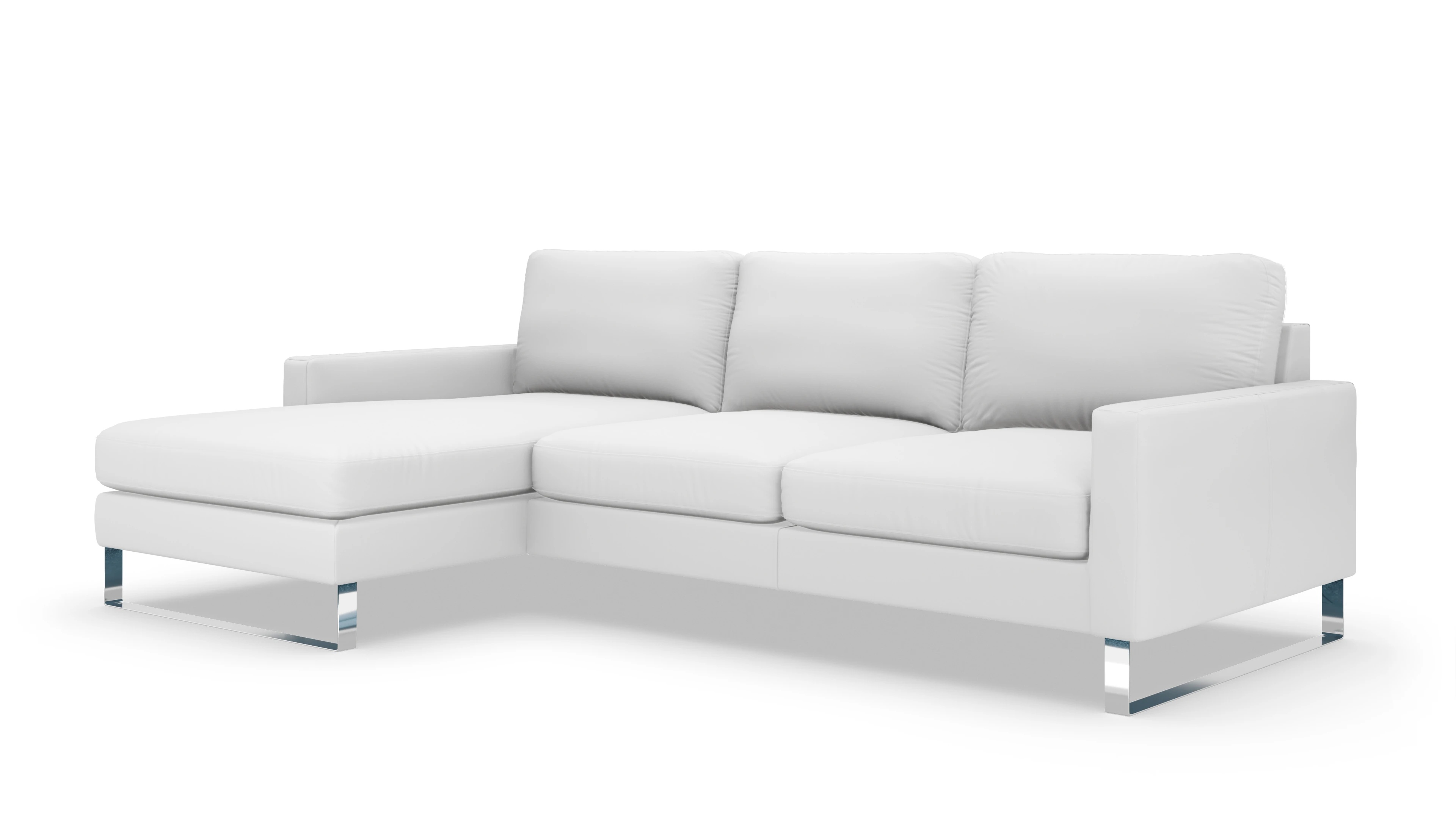 Cespon Ledersofa Ansicht des Produktes Cespon Sofa mit Rec links in Leder weiß