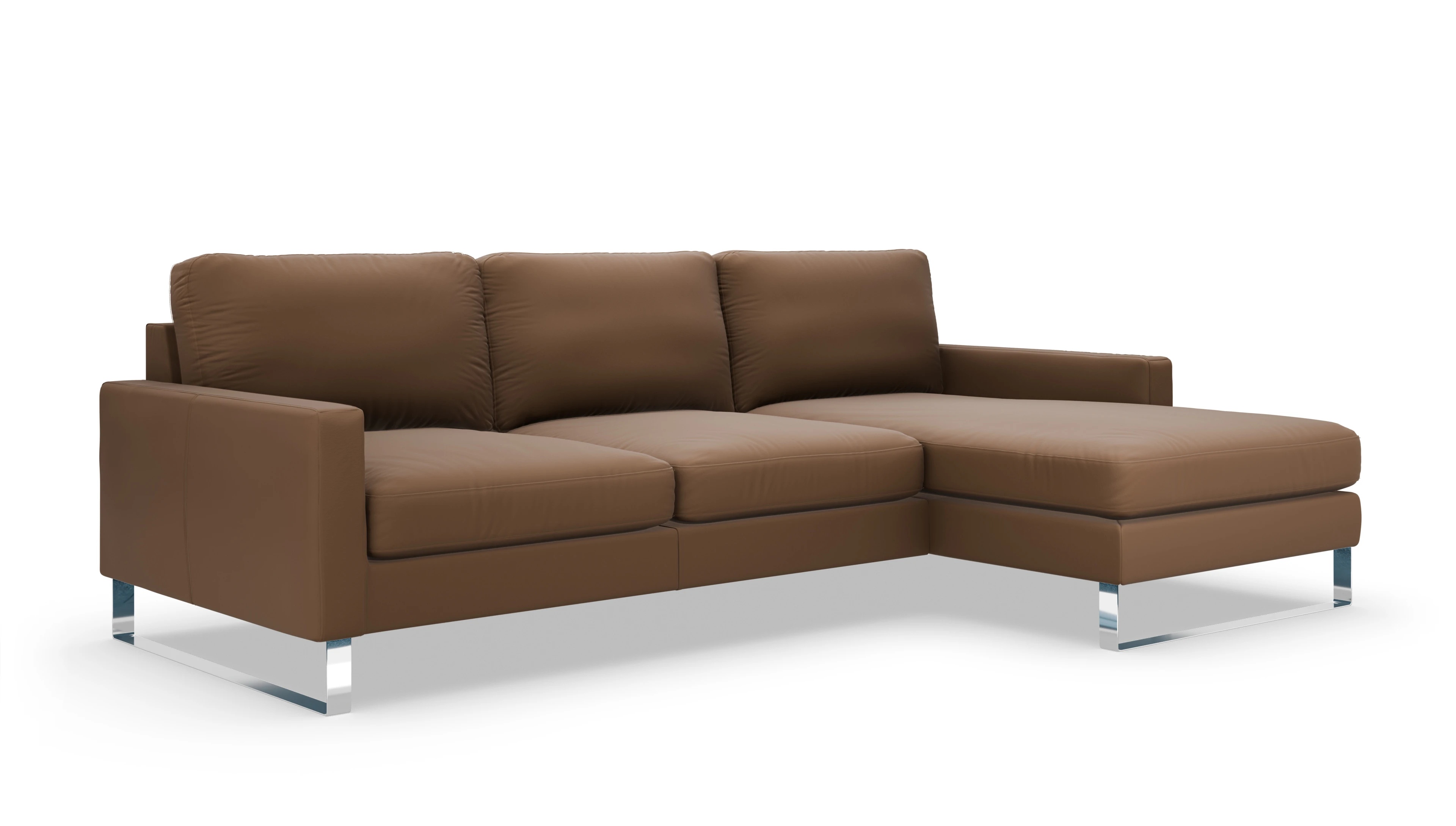 Ansicht des Produktes Cespon Sofa mit Rec rechts in Leder braun
