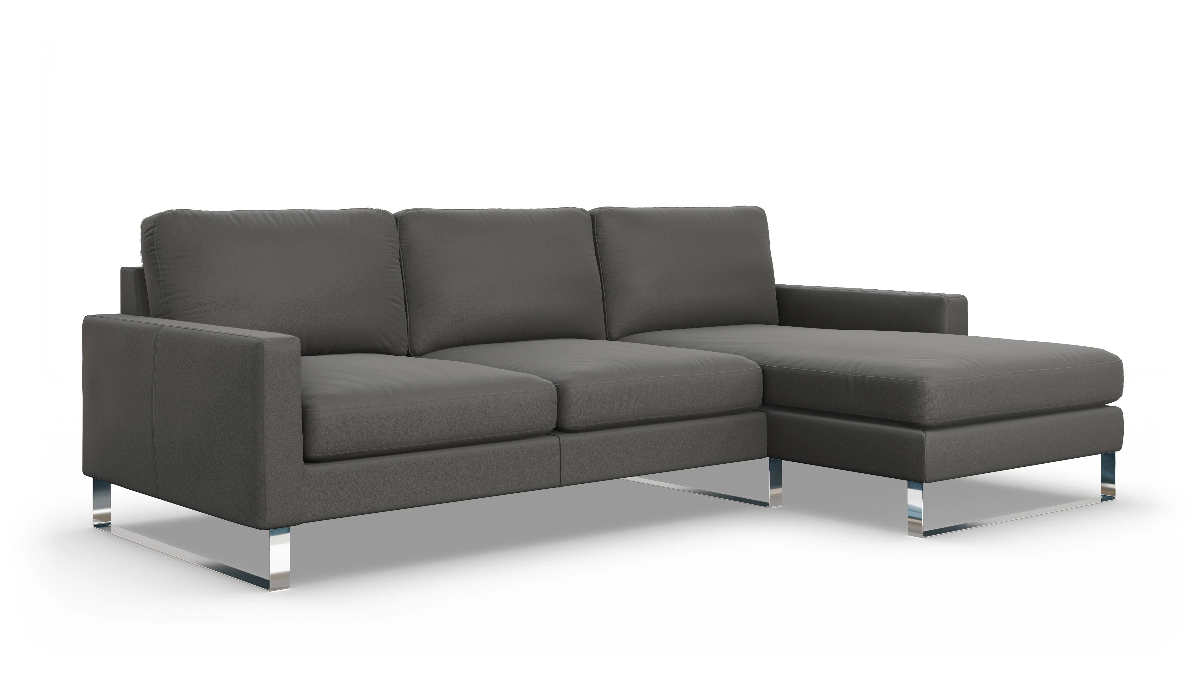 Ansicht des Produktes Cespon Sofa mit Rec rechts in Leder grau