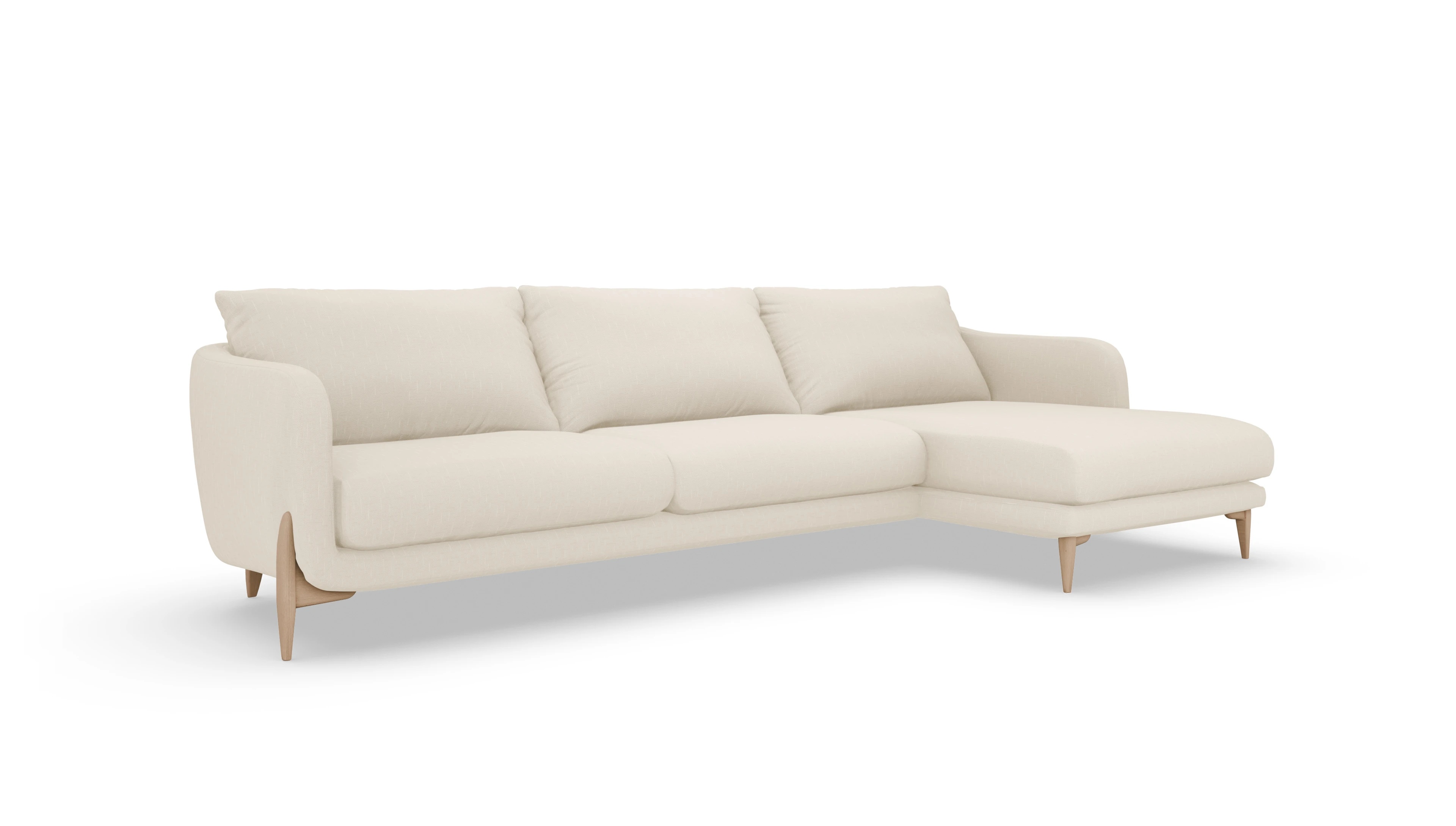Stoffsofa Iversen Ansicht des Produktes Iversen Sofa mit Rec rechts in Stoff weiß