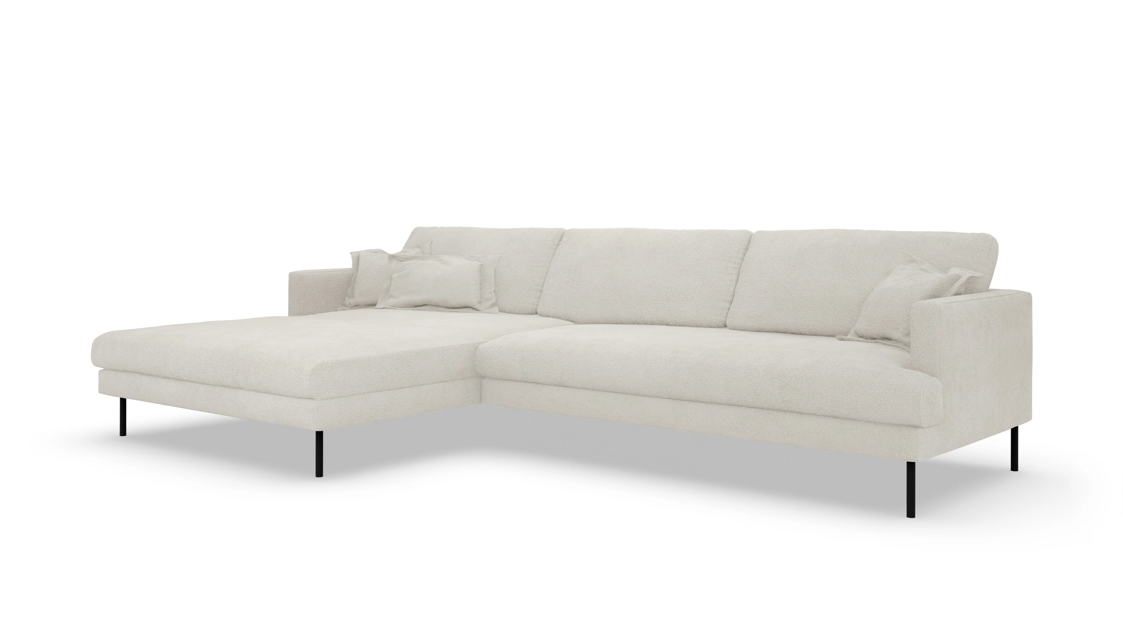 Stoffsofa Arna Ansicht des Produktes Arna Sofa mit Rec links in Stoff weiß
