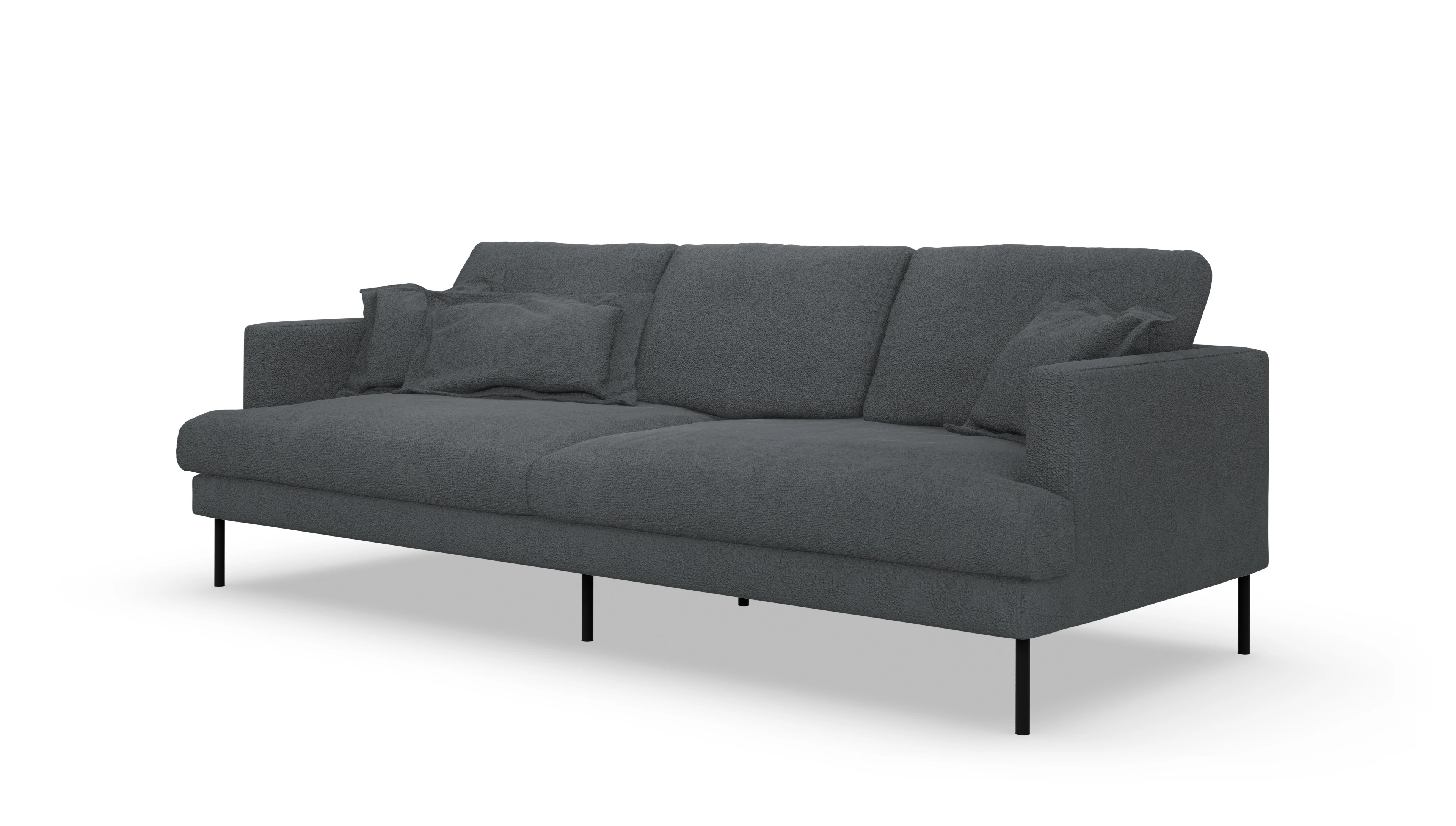 Stoffsofa Arna Ansicht des Produktes Arna 3-Sitzer in Stoff grau