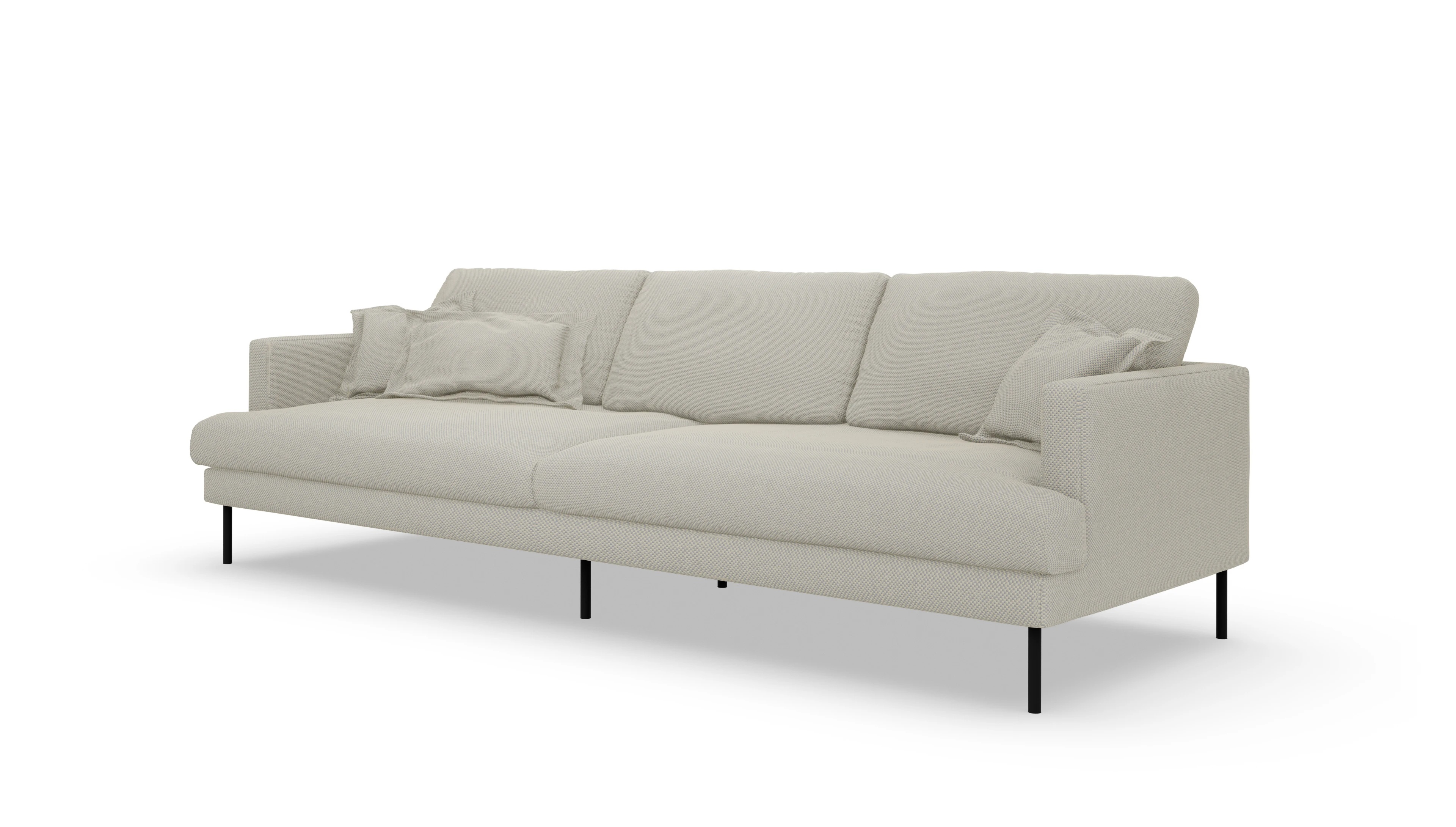 Stoffsofa Arna Ansicht des Produktes Arna 4-Sitzer in Stoff weiß