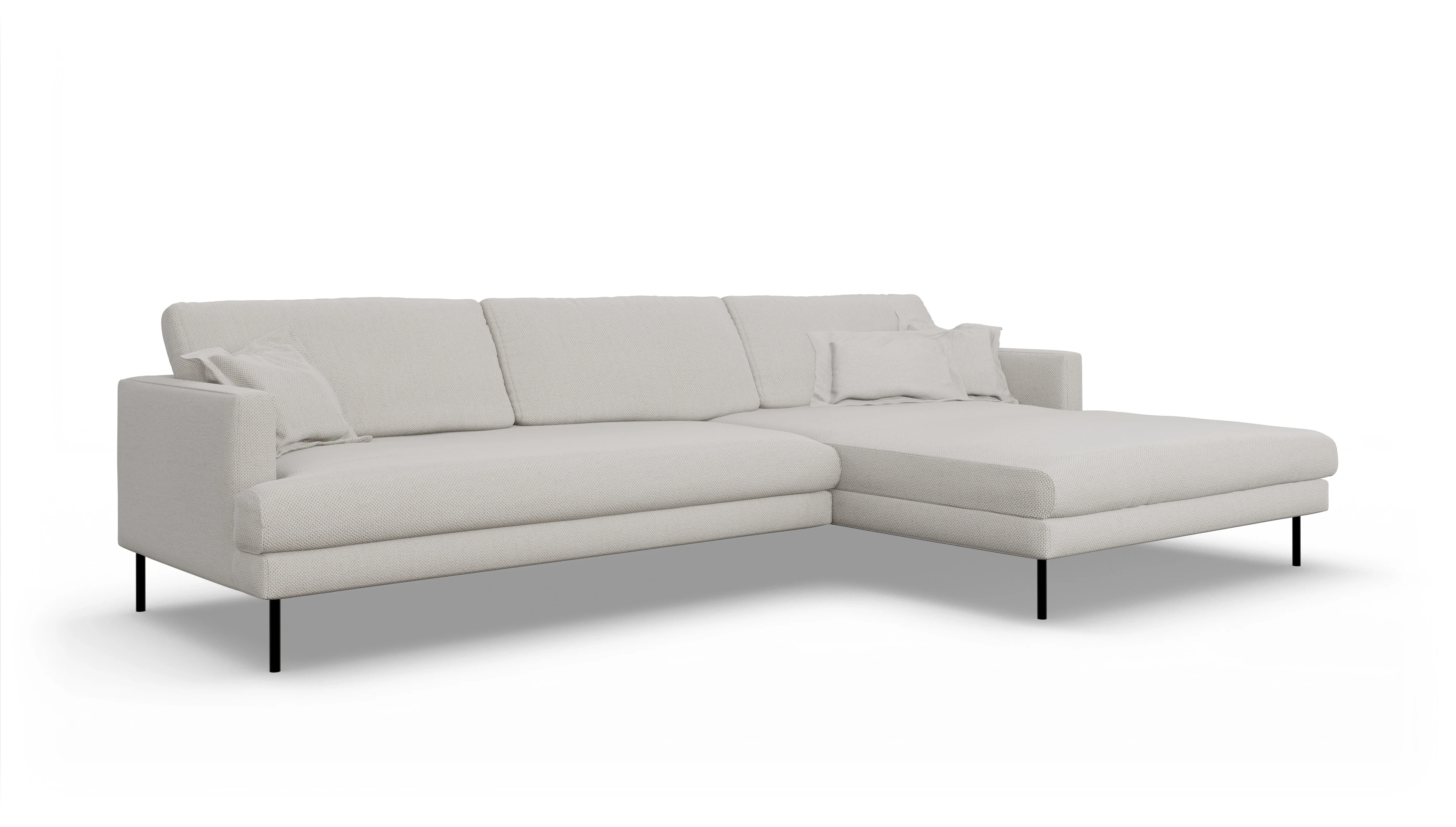 Ansicht des Produktes Arna Sofa mit Rec rechts in Stoff weiß