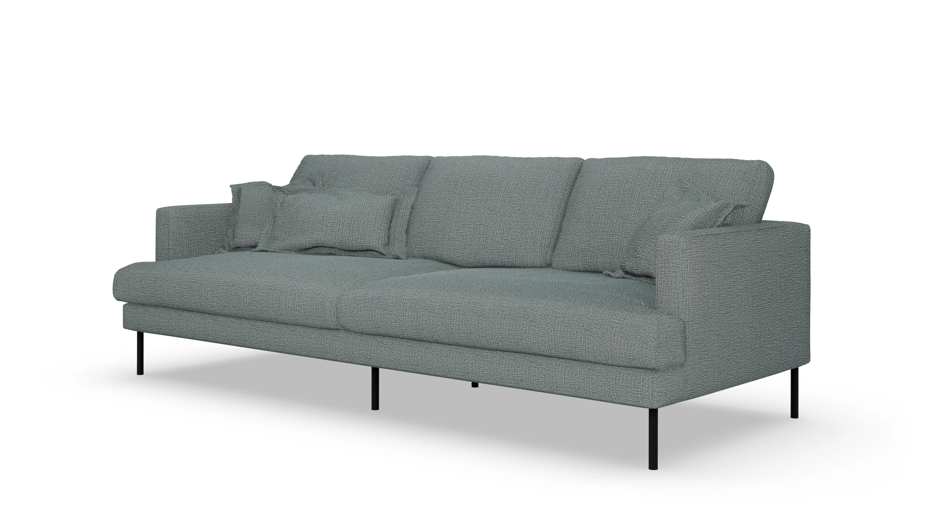 Stoffsofa Arna Ansicht des Produktes Arna 3-Sitzer in Stoff blau
