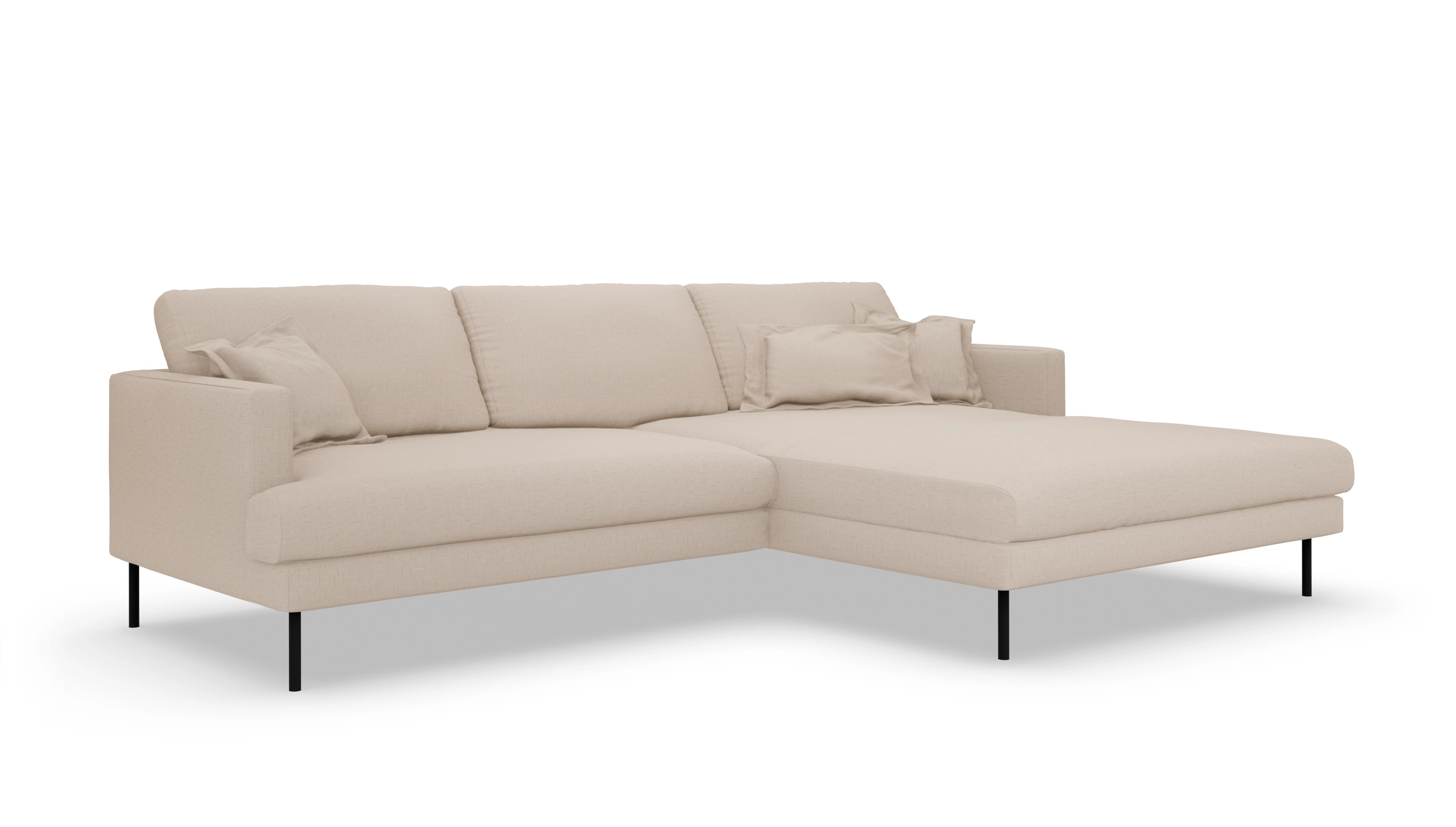 Ansicht des Produktes Arna Sofa mit Rec rechts in Stoff beige