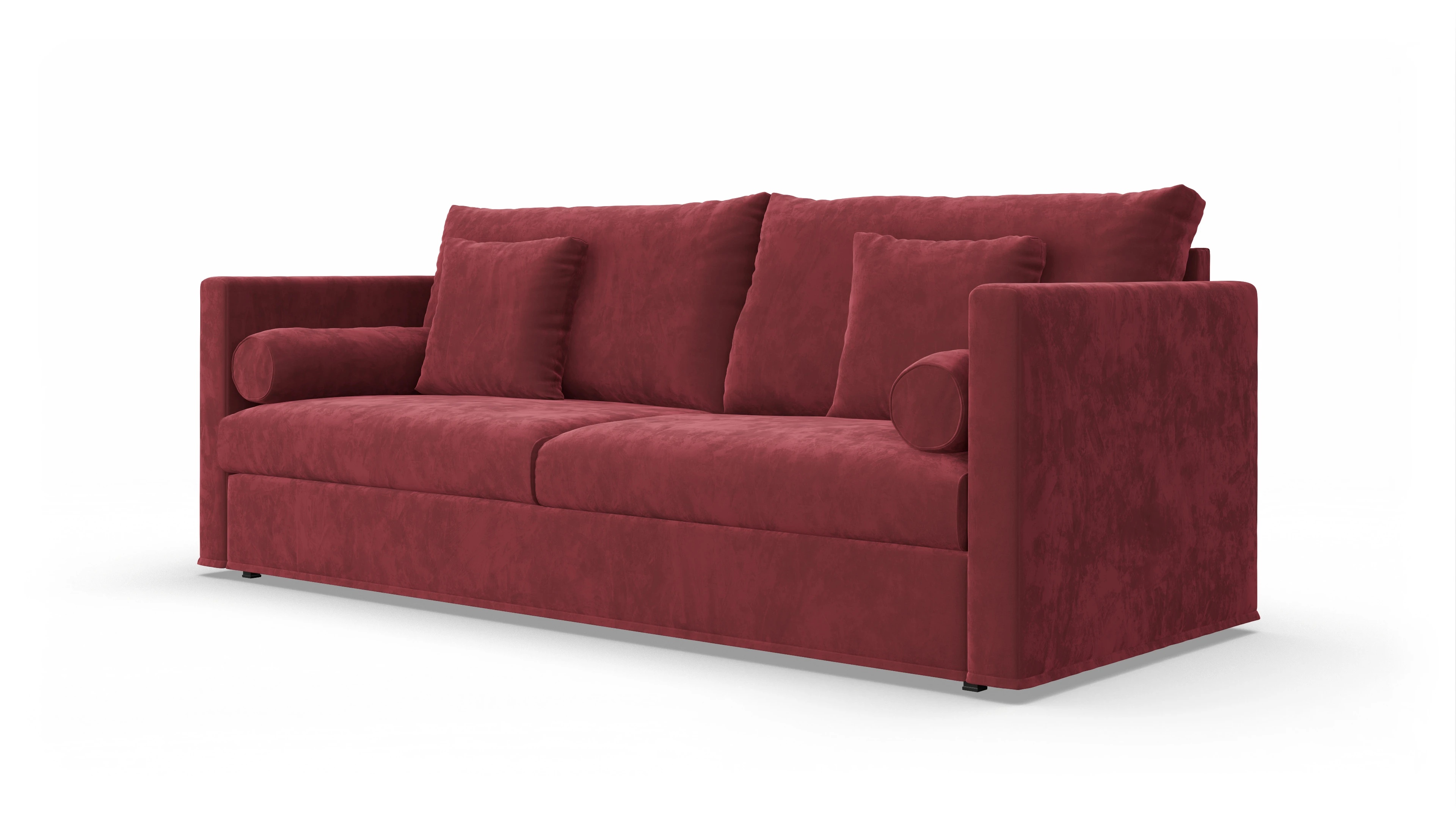 Schlafsofa Vadena Ansicht des Produktes Vadena 3-Sitzer in Samt rot