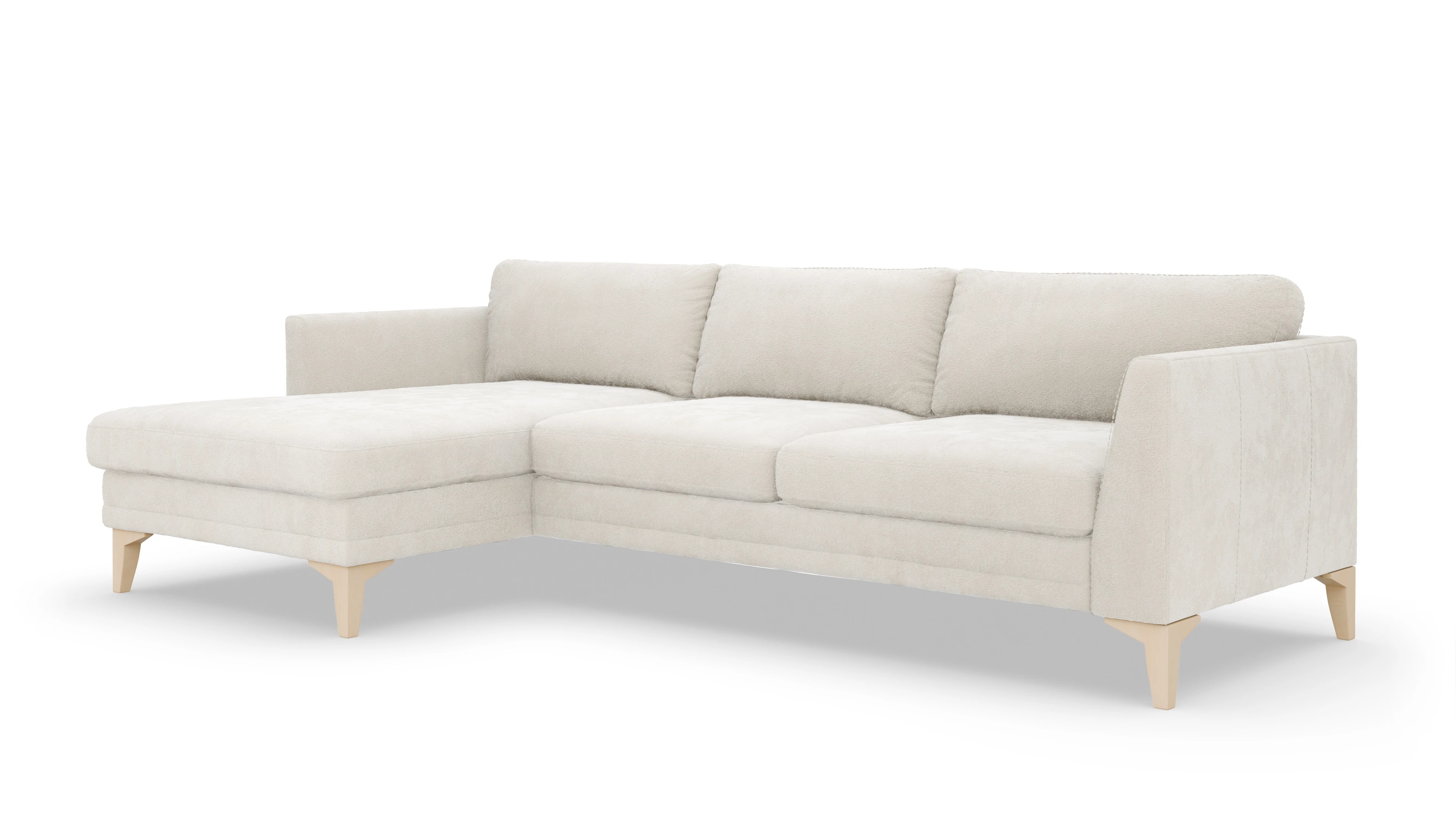 Stoffsofa Fairfield Ansicht des Produktes Fairfield Sofa mit Rec links in Stoff weiß