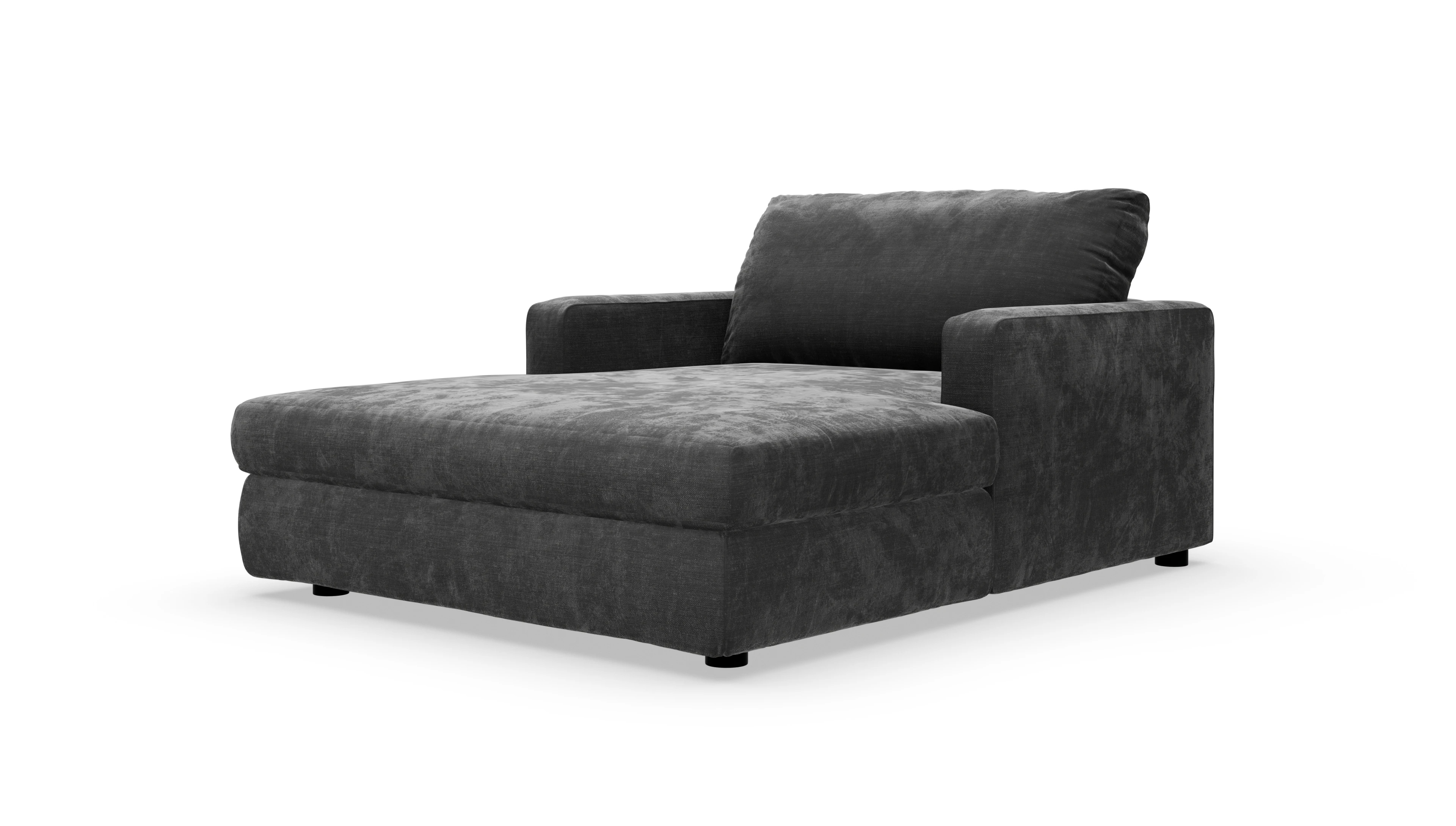 Longchair Amelia Ansicht des Produktes Amelia Sessel in Stoff grau