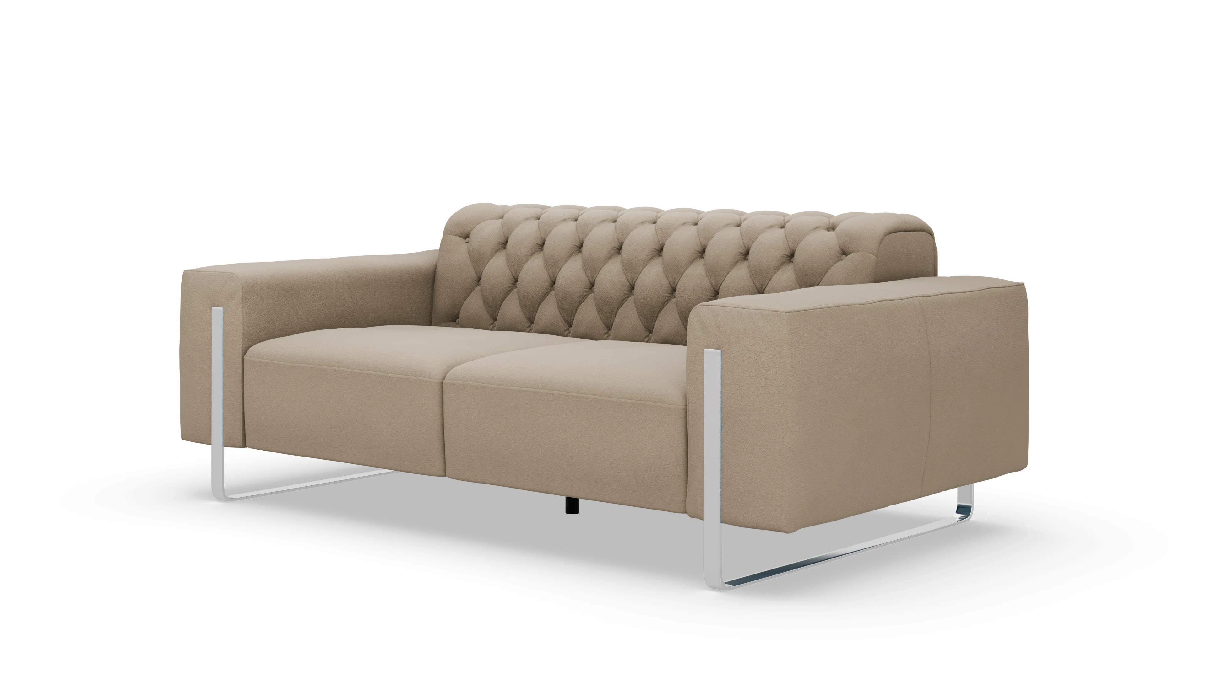 Designer-Sofa Nox Ansicht des Produktes Nox 2-Sitzer in Leder beige
