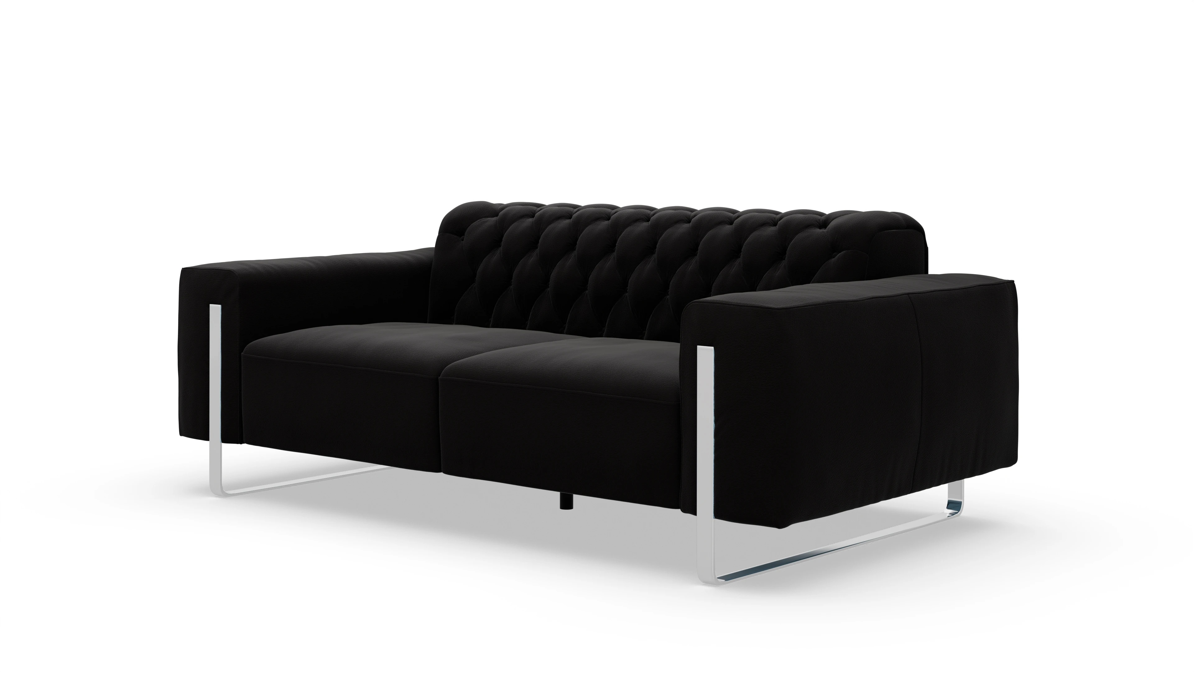 Designer-Sofa Nox Ansicht des Produktes Nox 2-Sitzer in Leder schwarz
