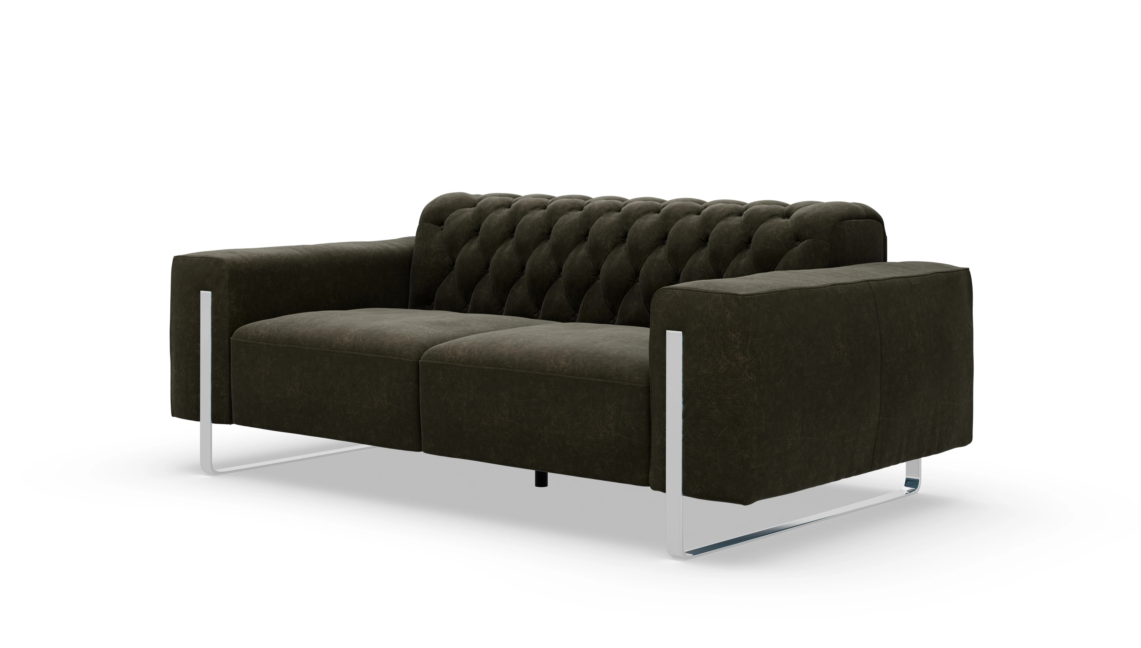 Designer-Sofa Nox Ansicht des Produktes Nox 2-Sitzer in Leder grün