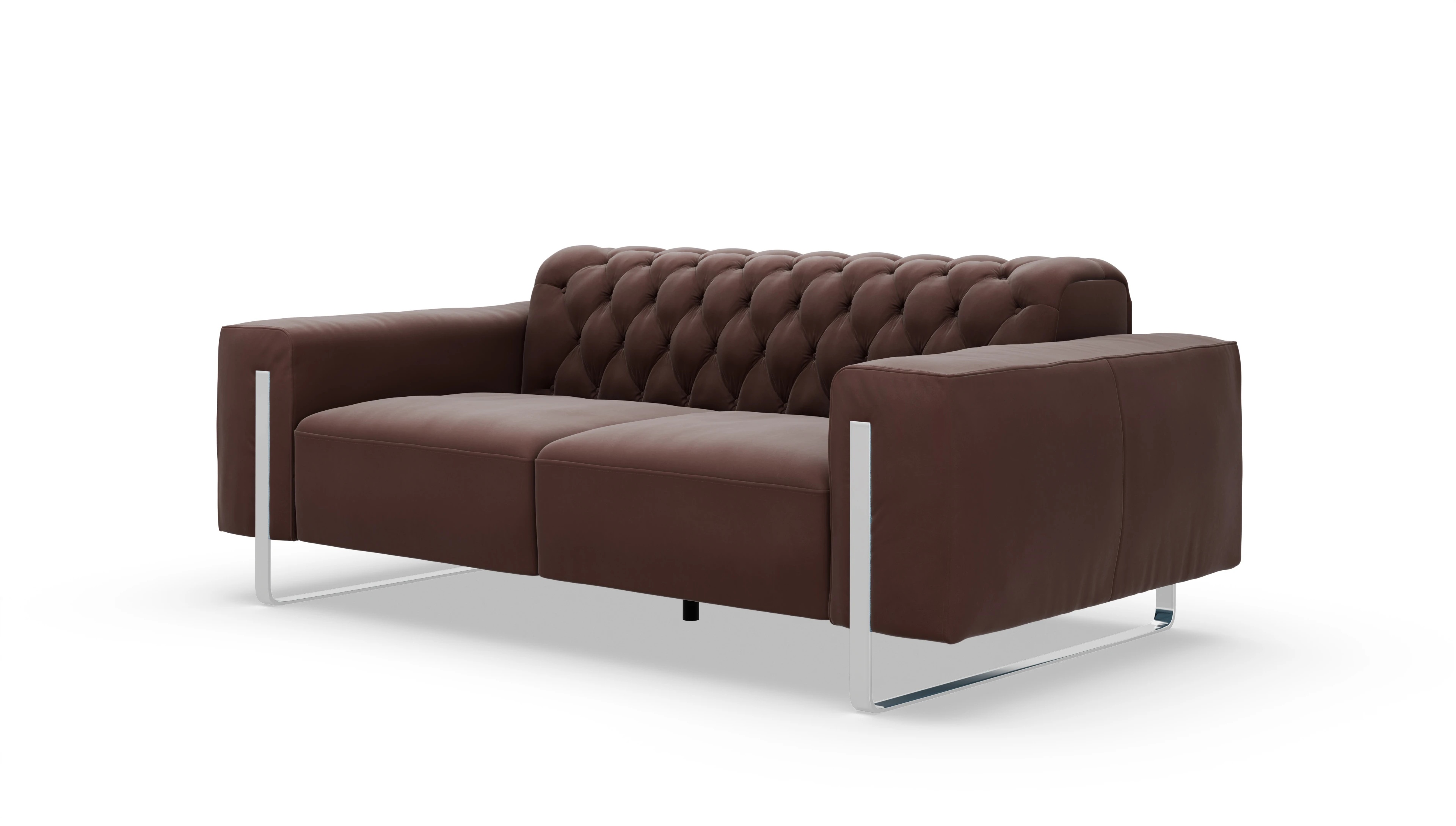 Designer-Sofa Nox Ansicht des Produktes Nox 2-Sitzer in Leder braun