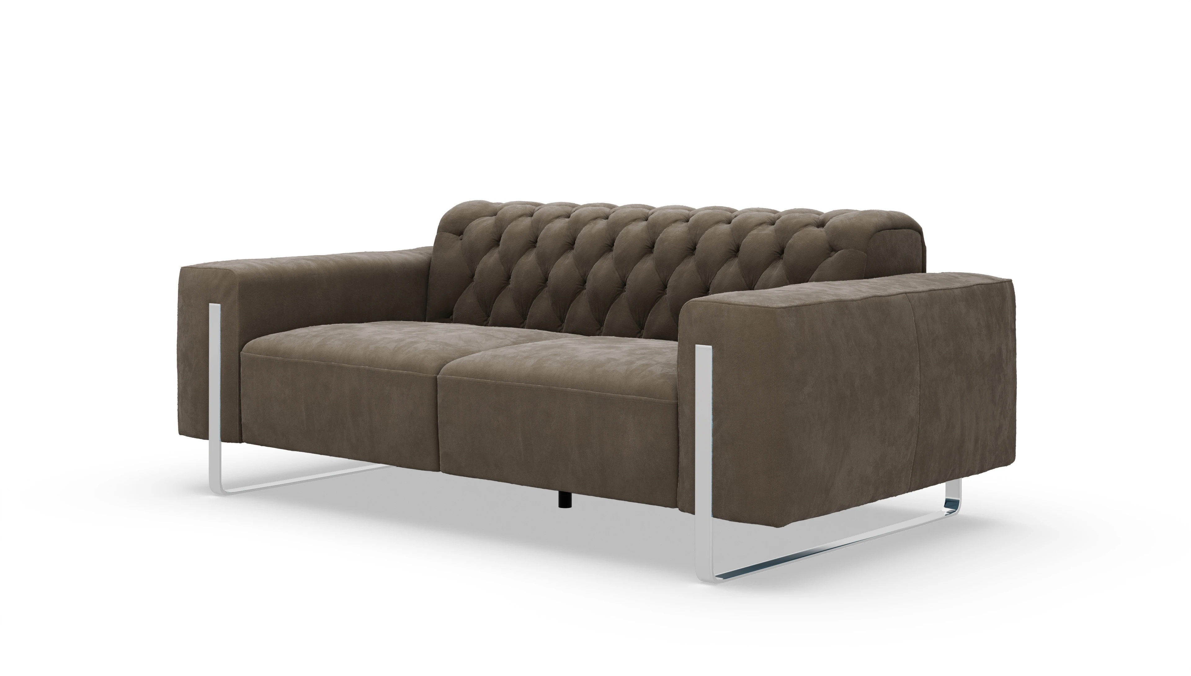 Designer-Sofa Nox in Samt Ansicht des Produktes Nox 2-Sitzer in Samt braun