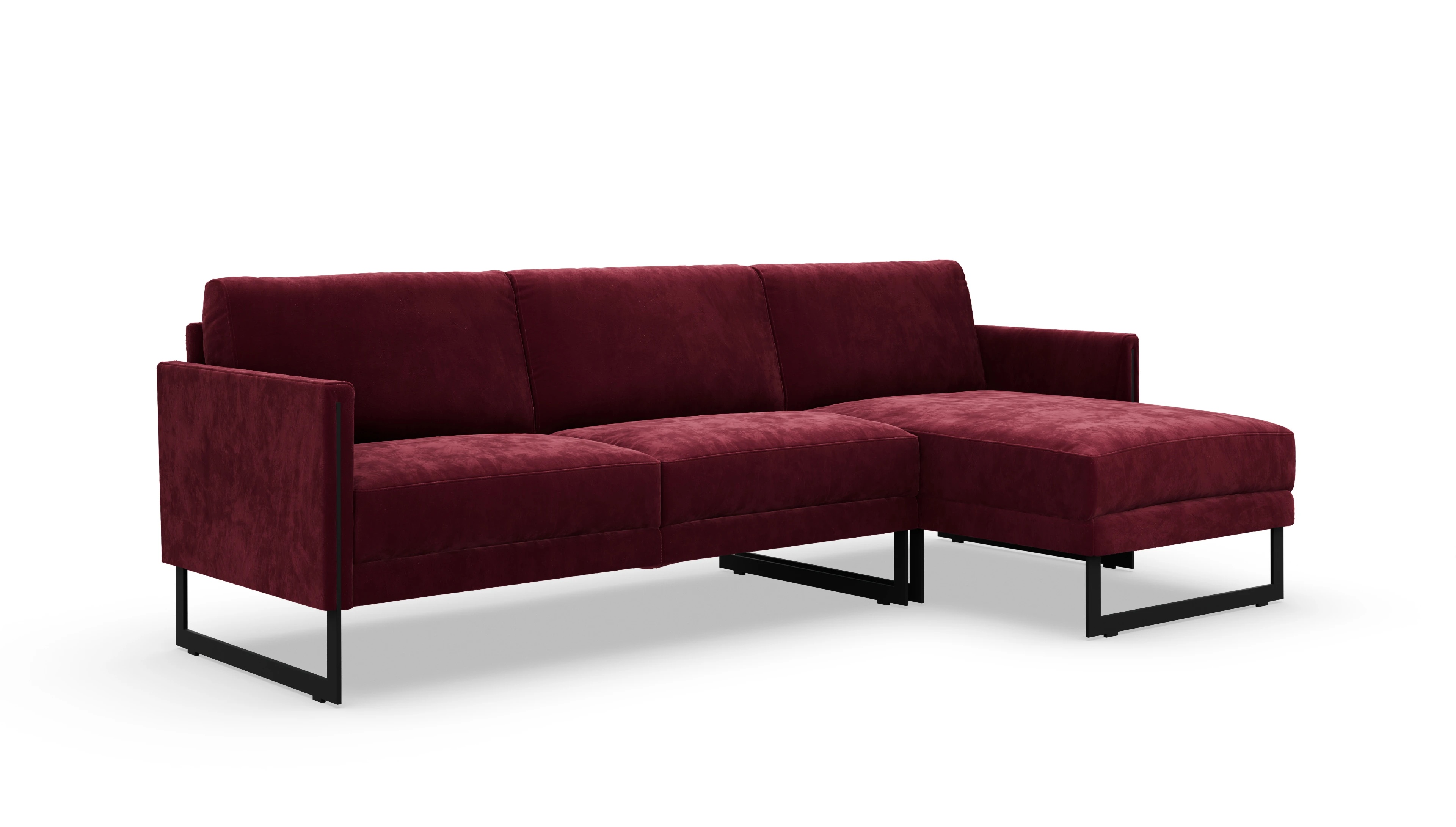 Designer-Sofa Nebbia in Samt Ansicht des Produktes Nebbia in Samt rot