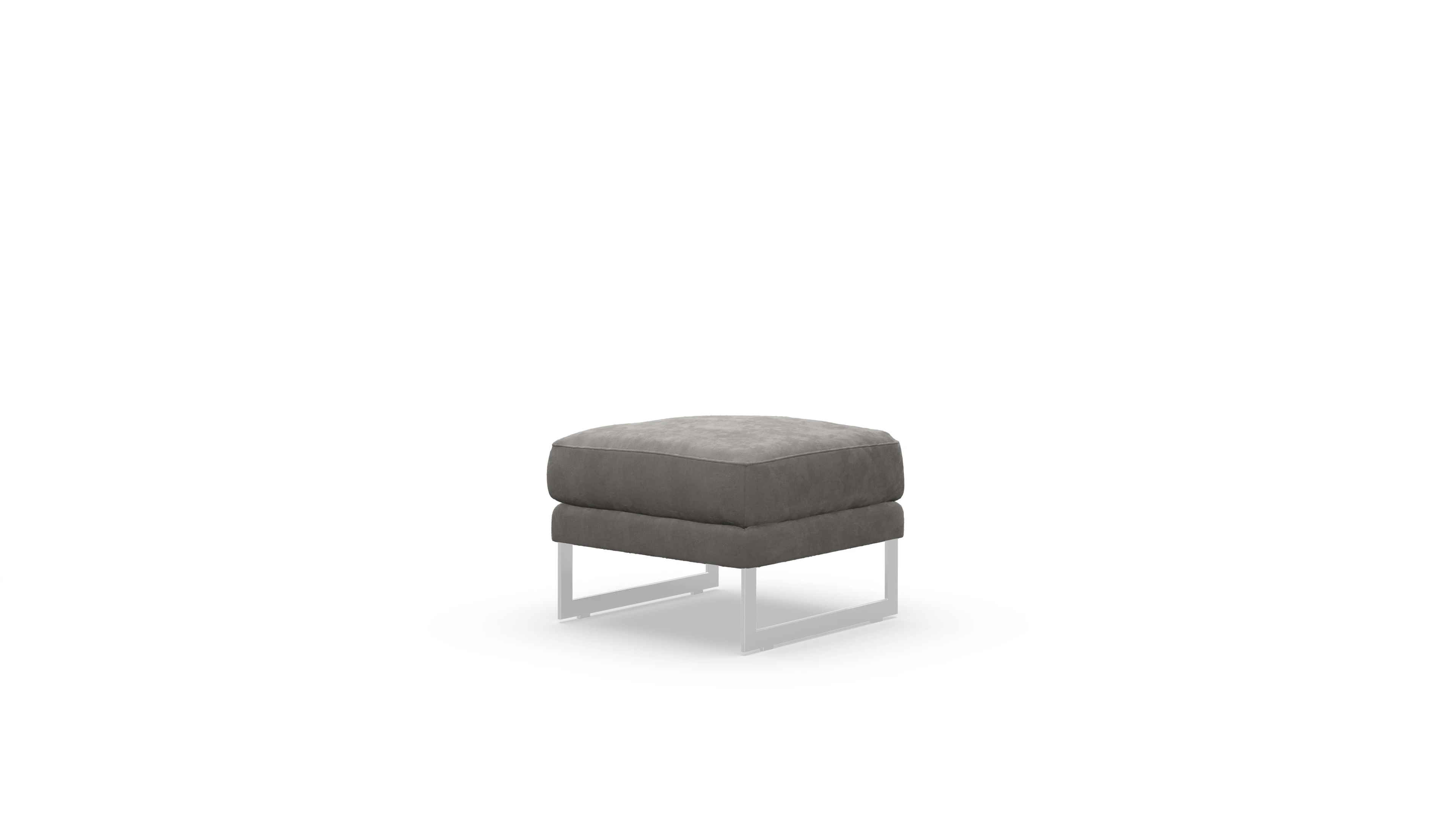 Designer-Hocker Nebbia in Samt Ansicht des Produktes Nebbia Hocker in Samt grau