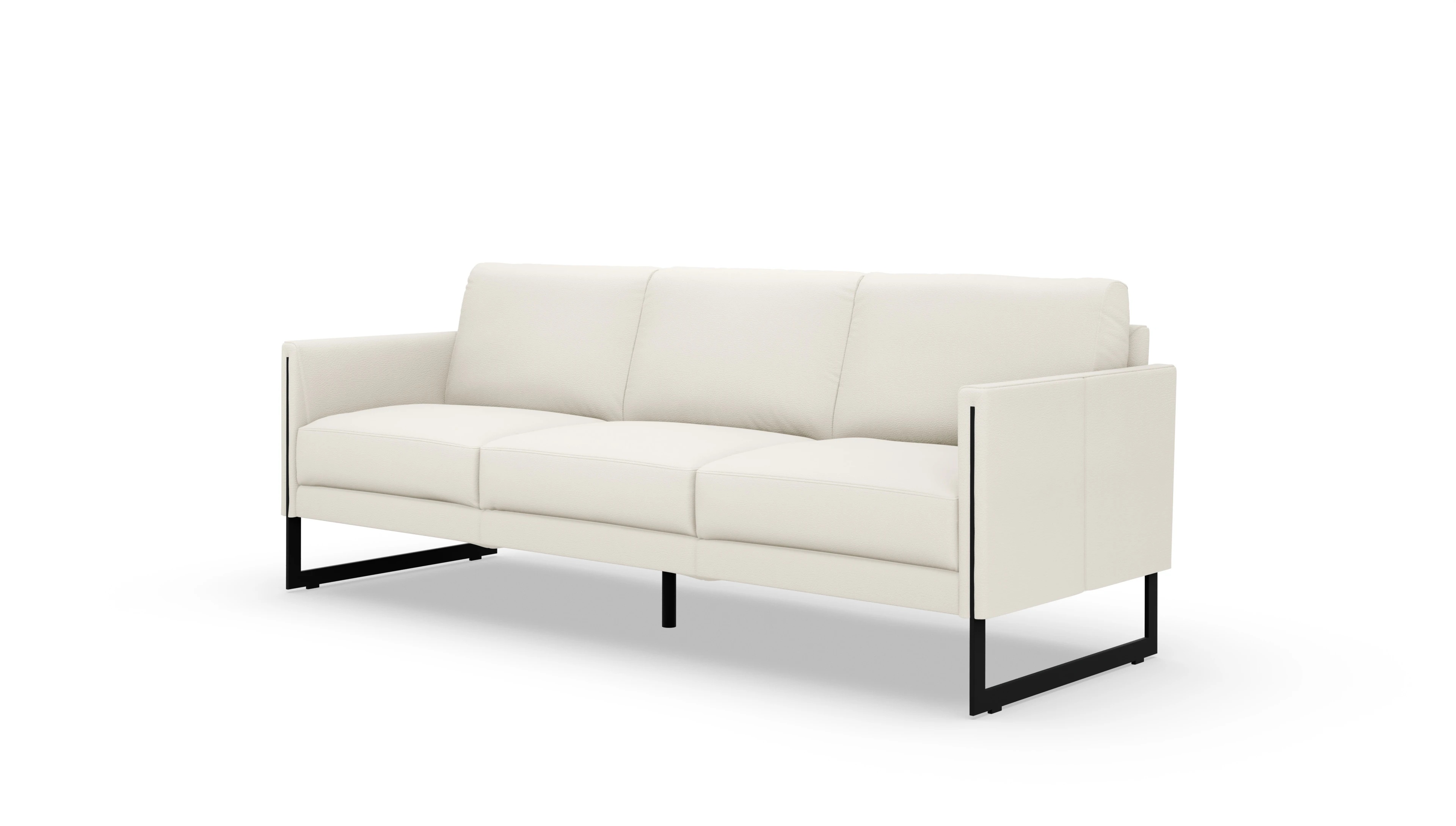 Designer-Sofa Nebbia Ansicht des Produktes Nebbia 3-Sitzer in Leder weiß
