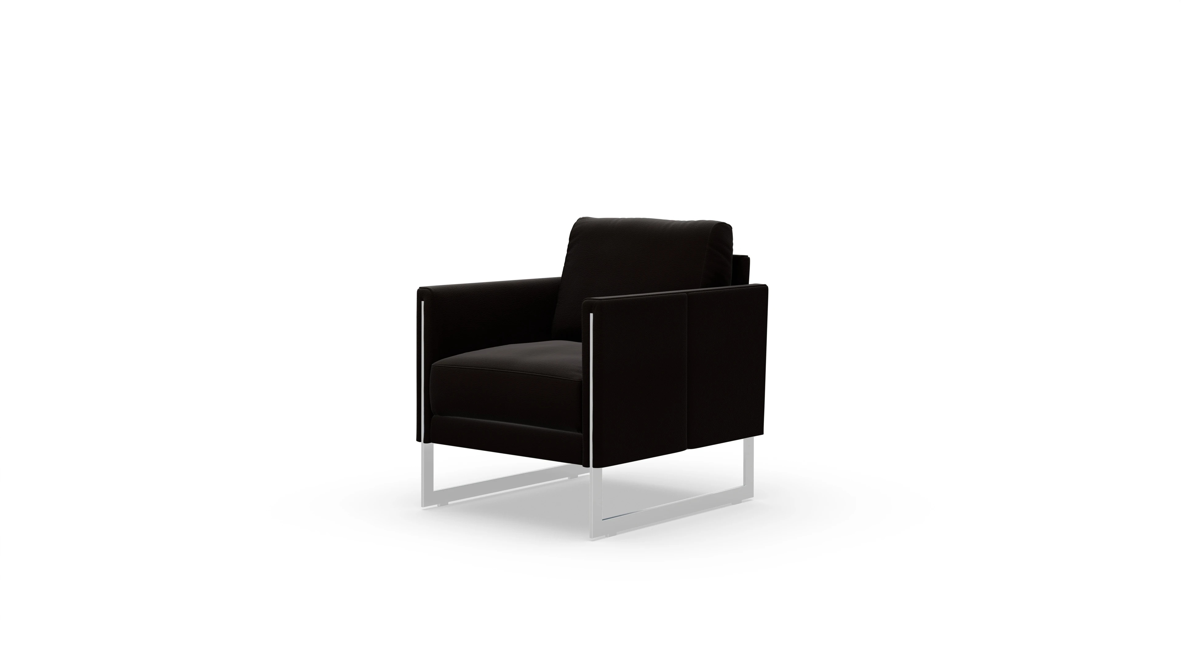 Designer-Sessel Nebbia Ansicht des Produktes Nebbia Sessel in Leder braun