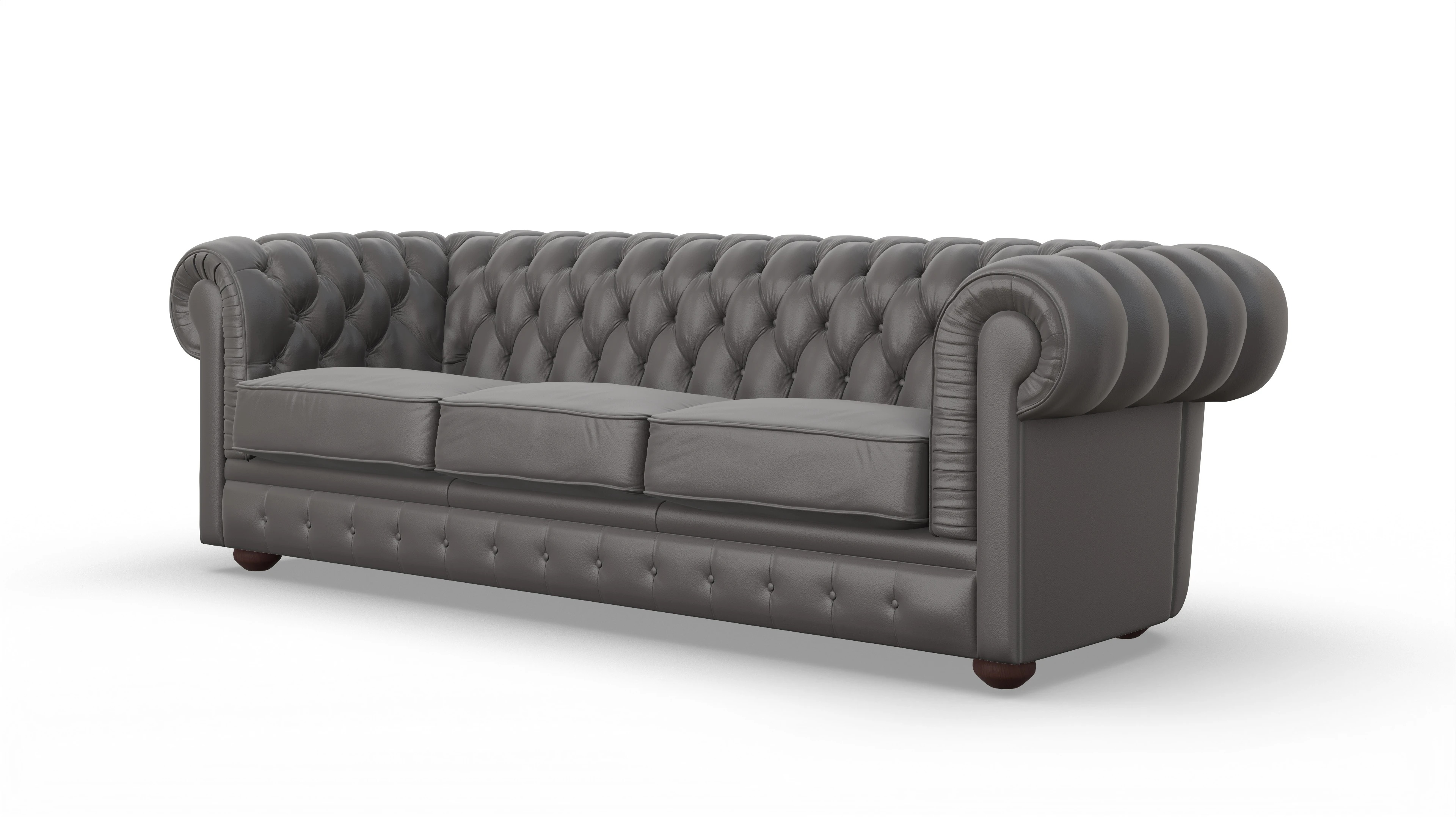 Ansicht des Produktes Chester1 3-Sitzer in Leder grau