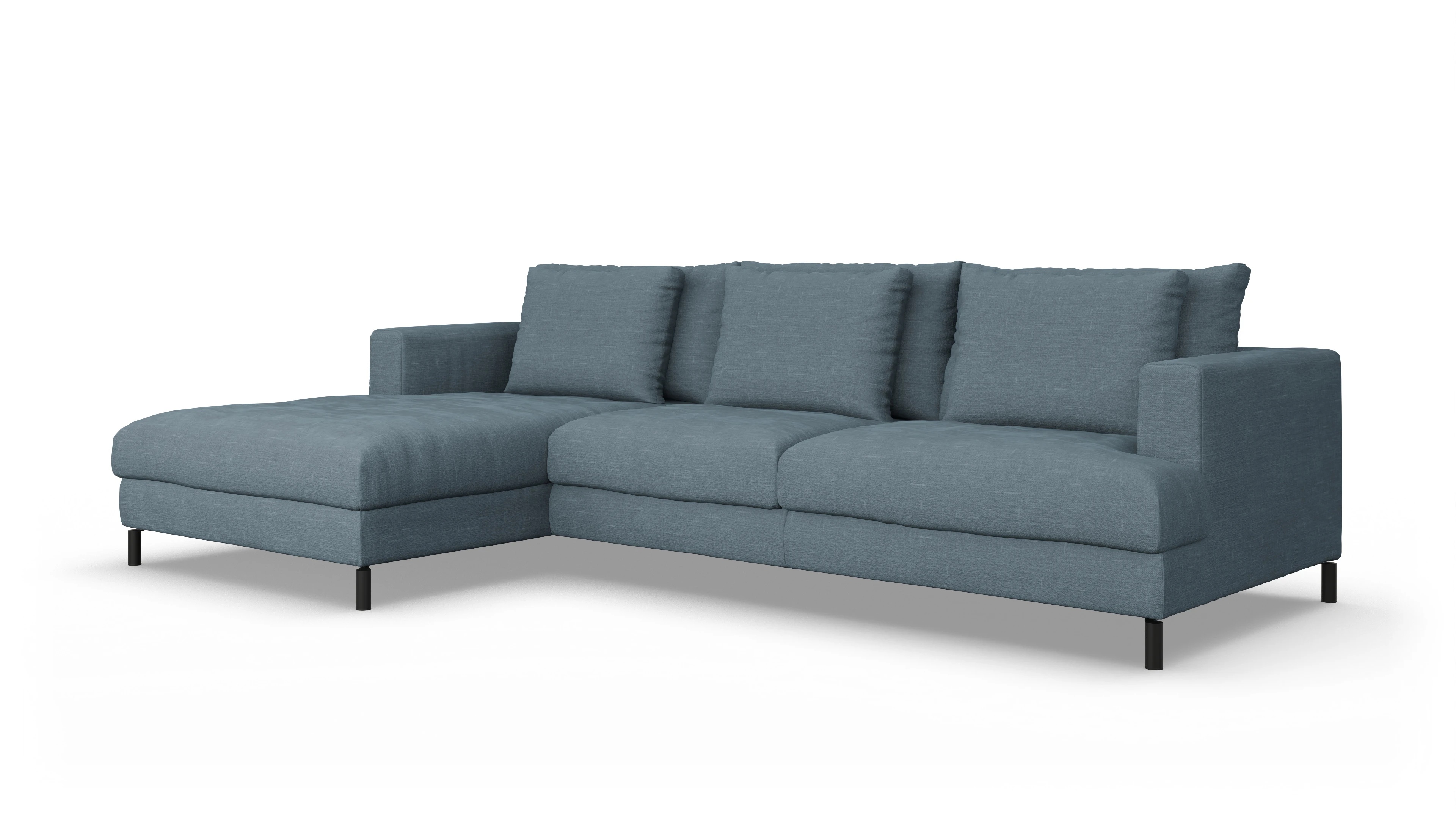 Ansicht des Produktes Faro Sofa mit Rec links in Stoff blau