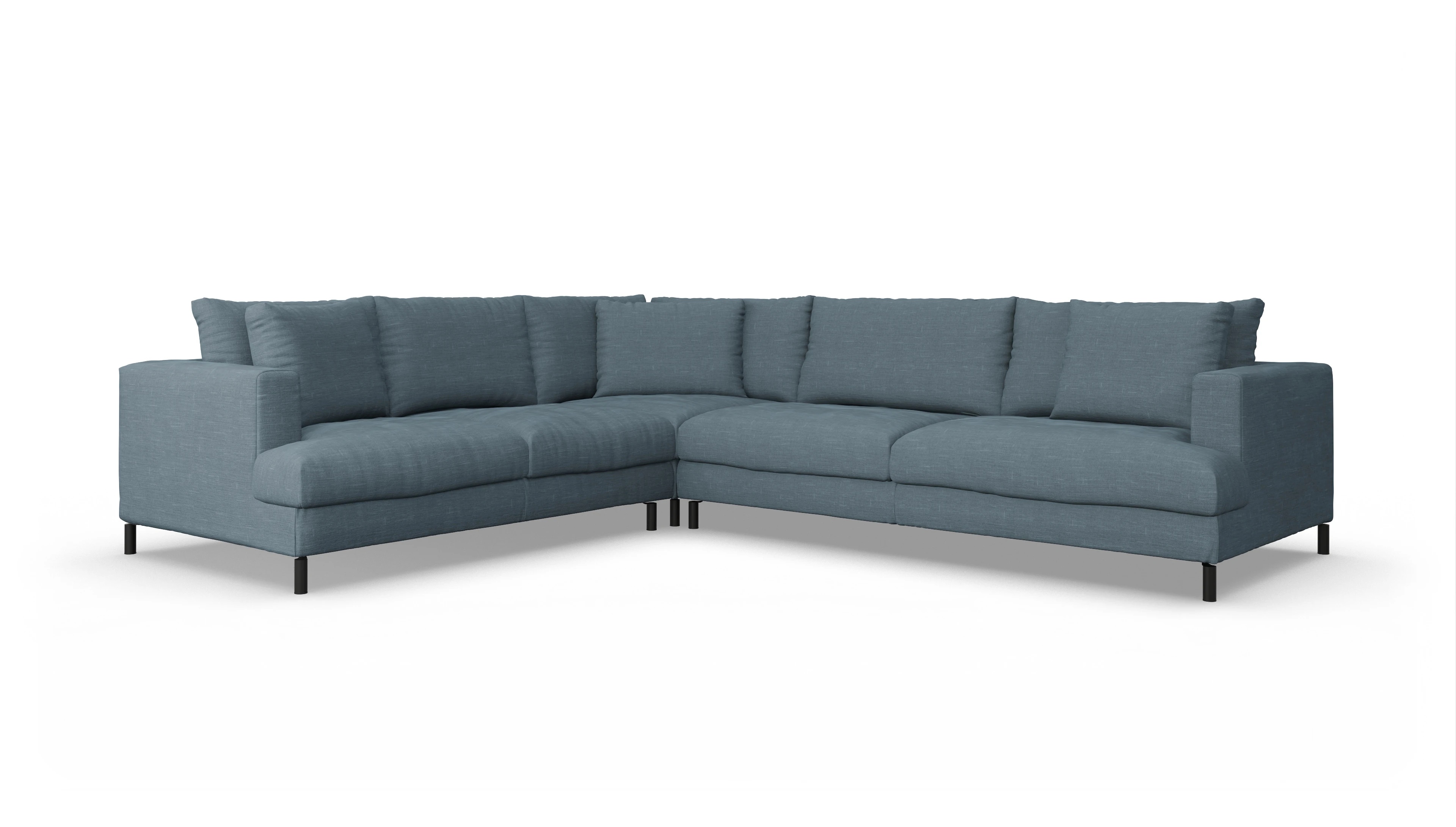 Ansicht des Produktes Faro Ecksofa Links in Stoff blau