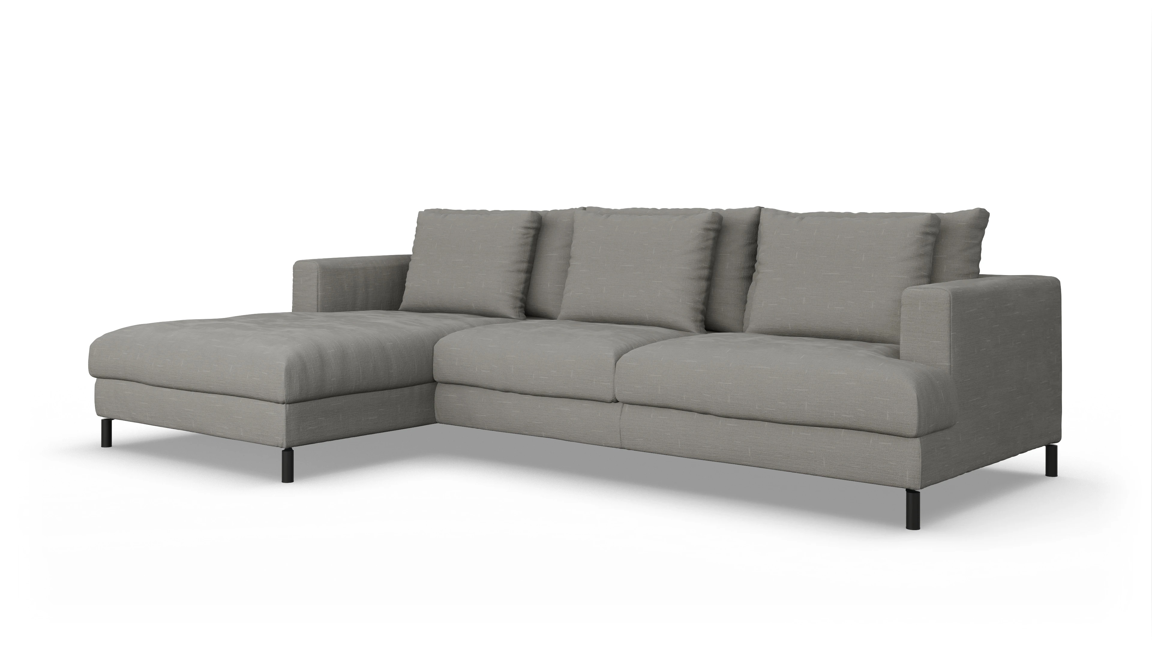 Ansicht des Produktes Faro Sofa mit Rec links in Stoff grau