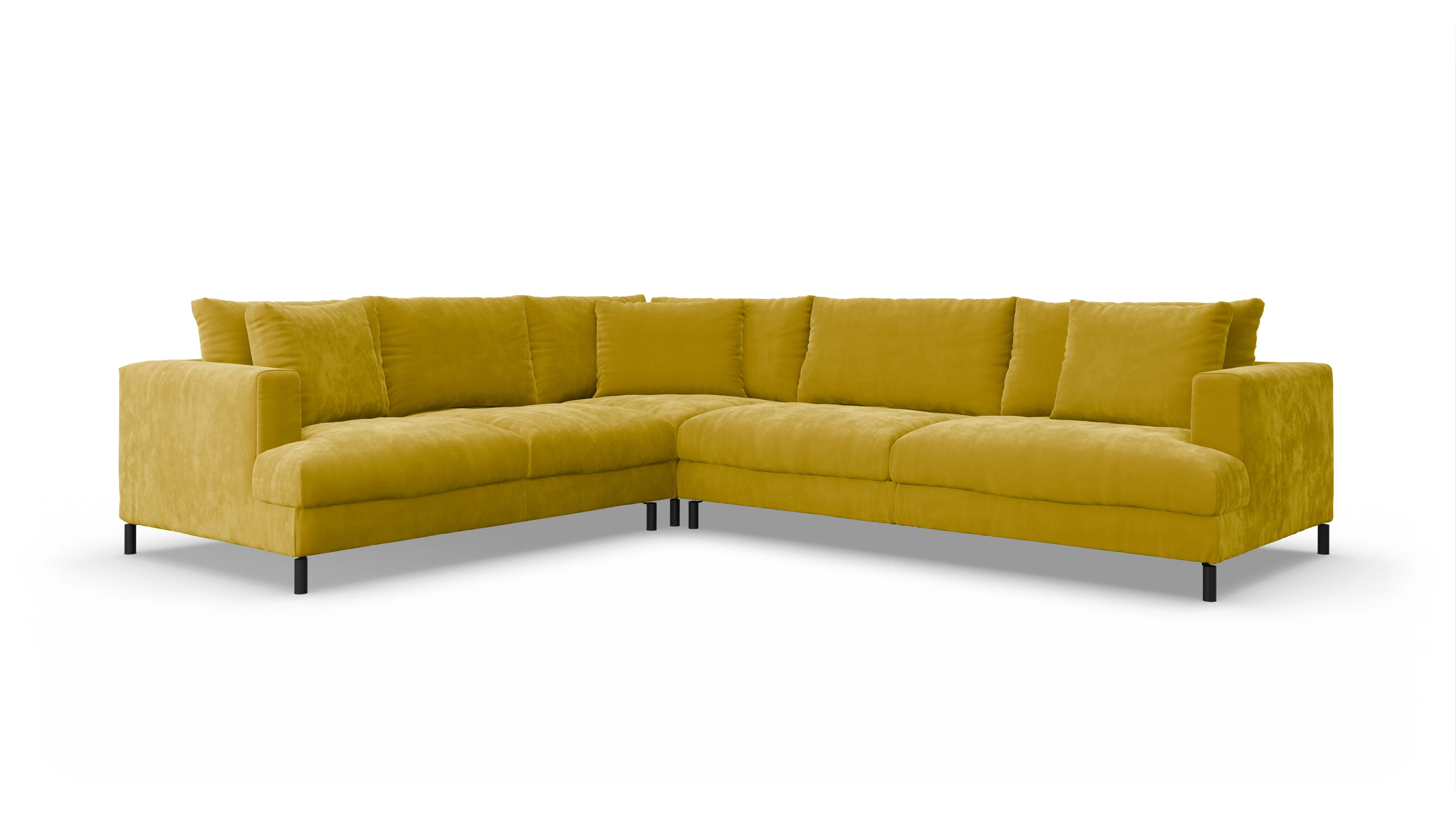 Ansicht des Produktes Faro Ecksofa Links in Samt gelb