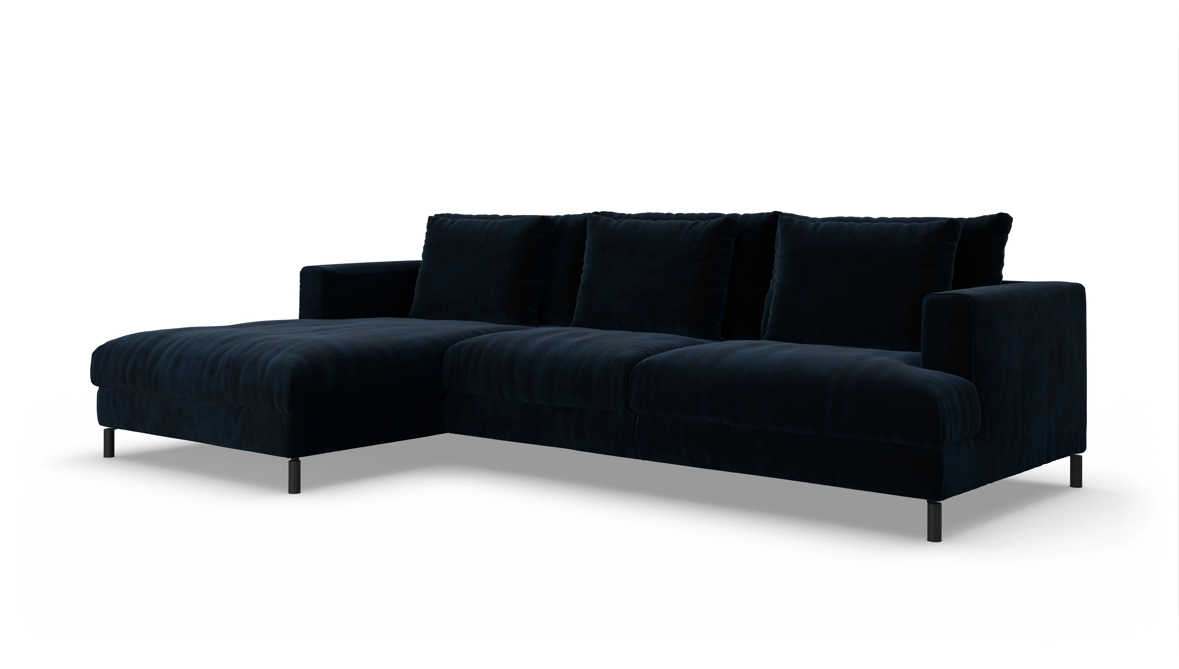 Ansicht des Produktes Faro Sofa mit Rec links in Samt blau