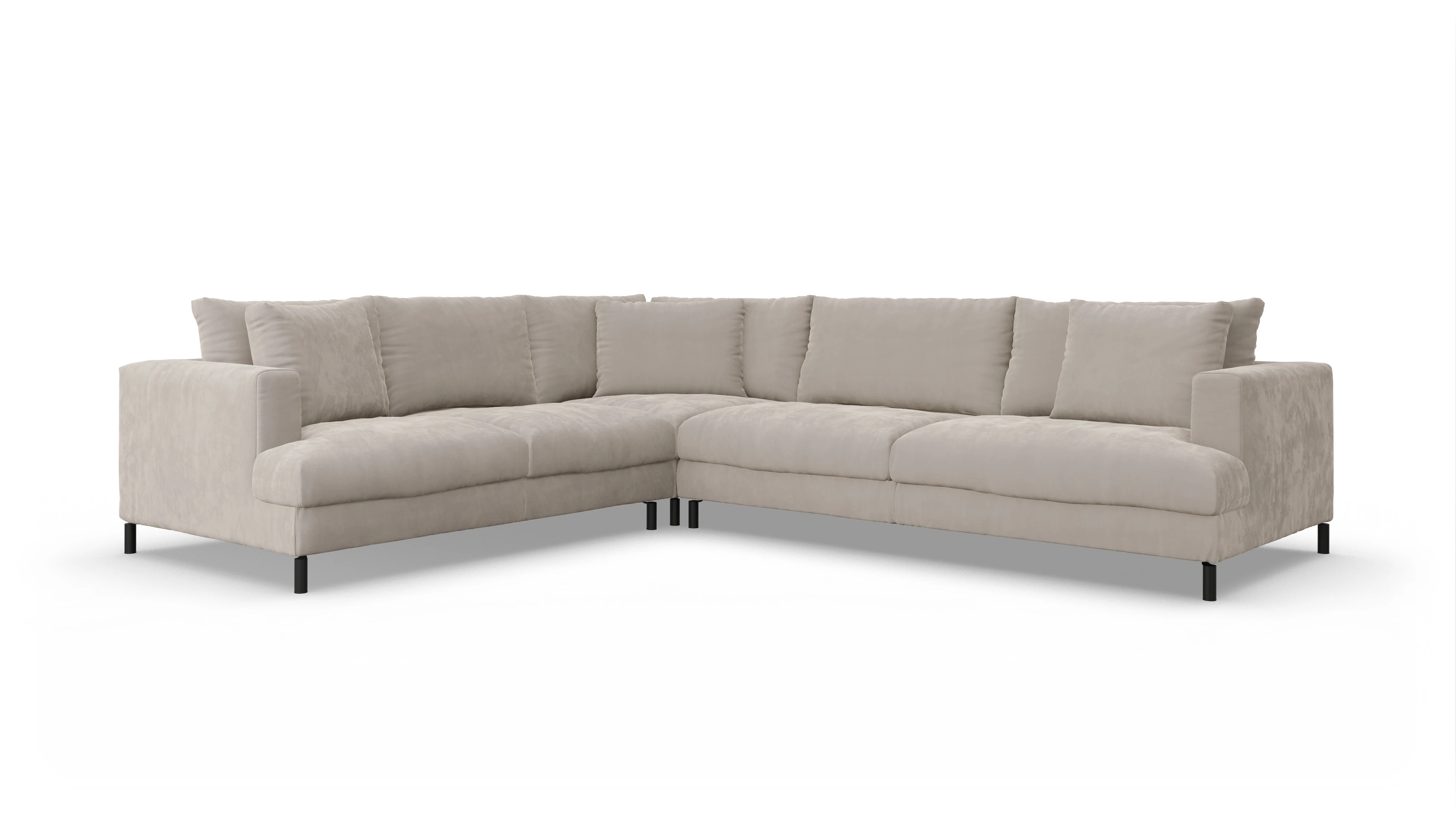 Ansicht des Produktes Faro Ecksofa Links in Samt grau