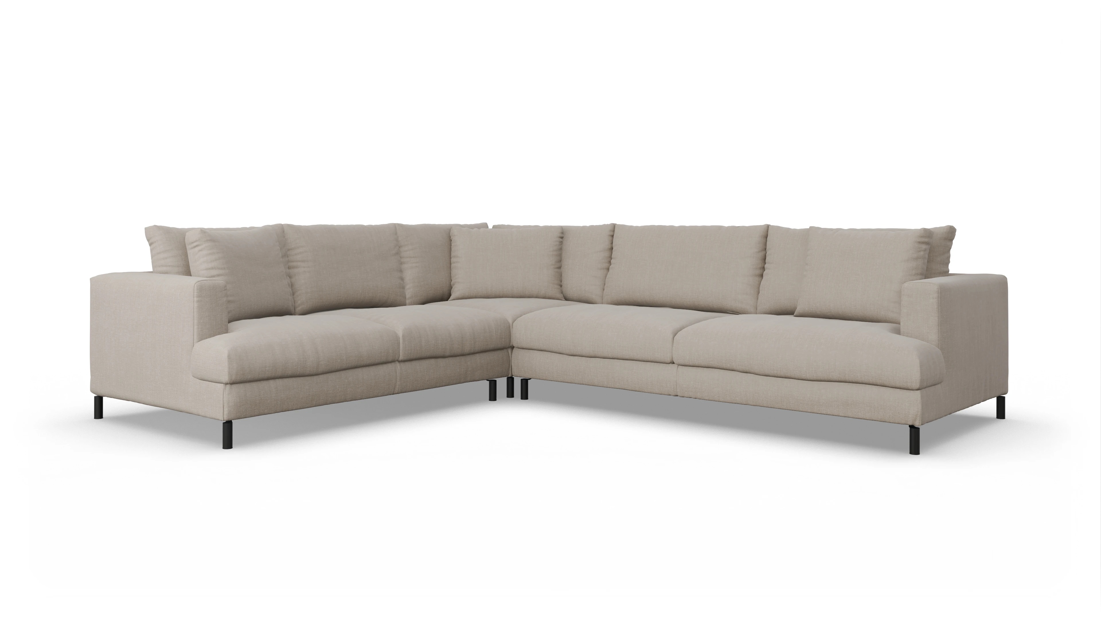 Ansicht des Produktes Faro Ecksofa Links in Stoff braun