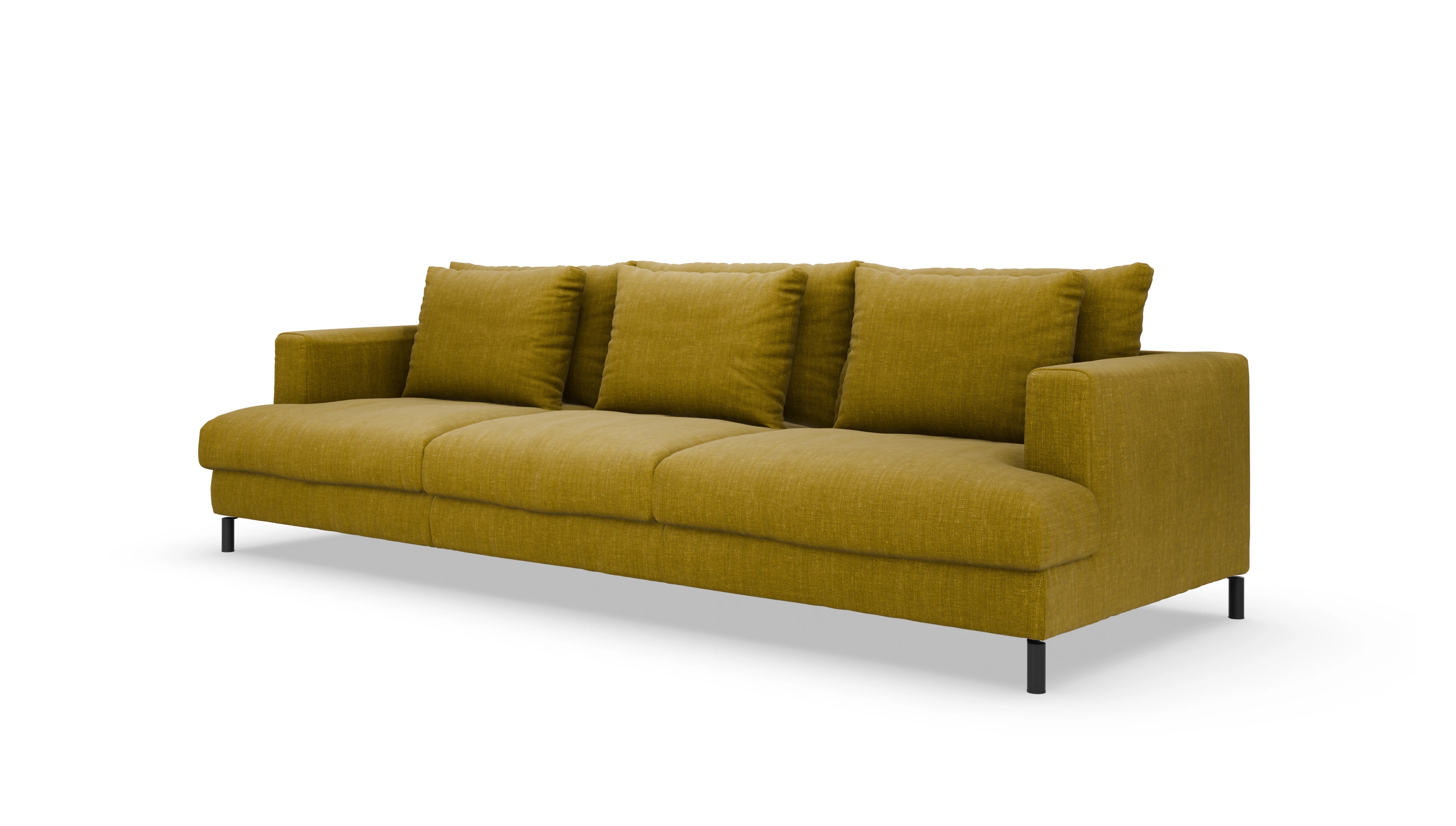 Sofa Faro in Stoff Ansicht des Produktes Faro 4-Sitzer in Stoff gelb