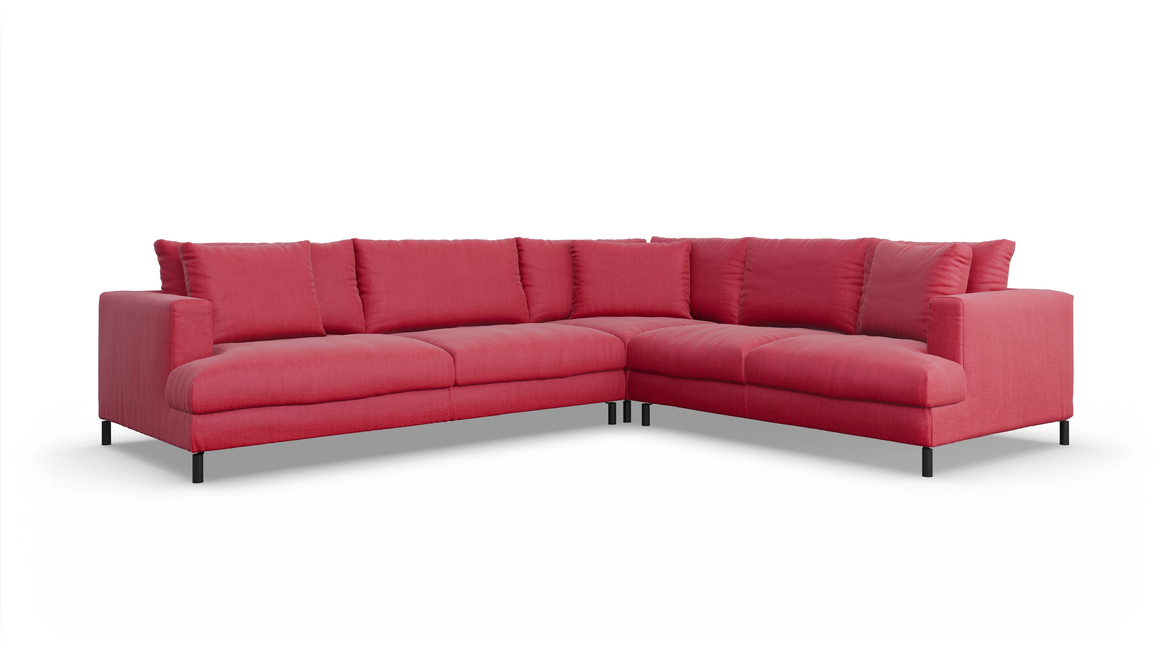 Ansicht des Produktes Faro Ecksofa Rechts in Stoff rot