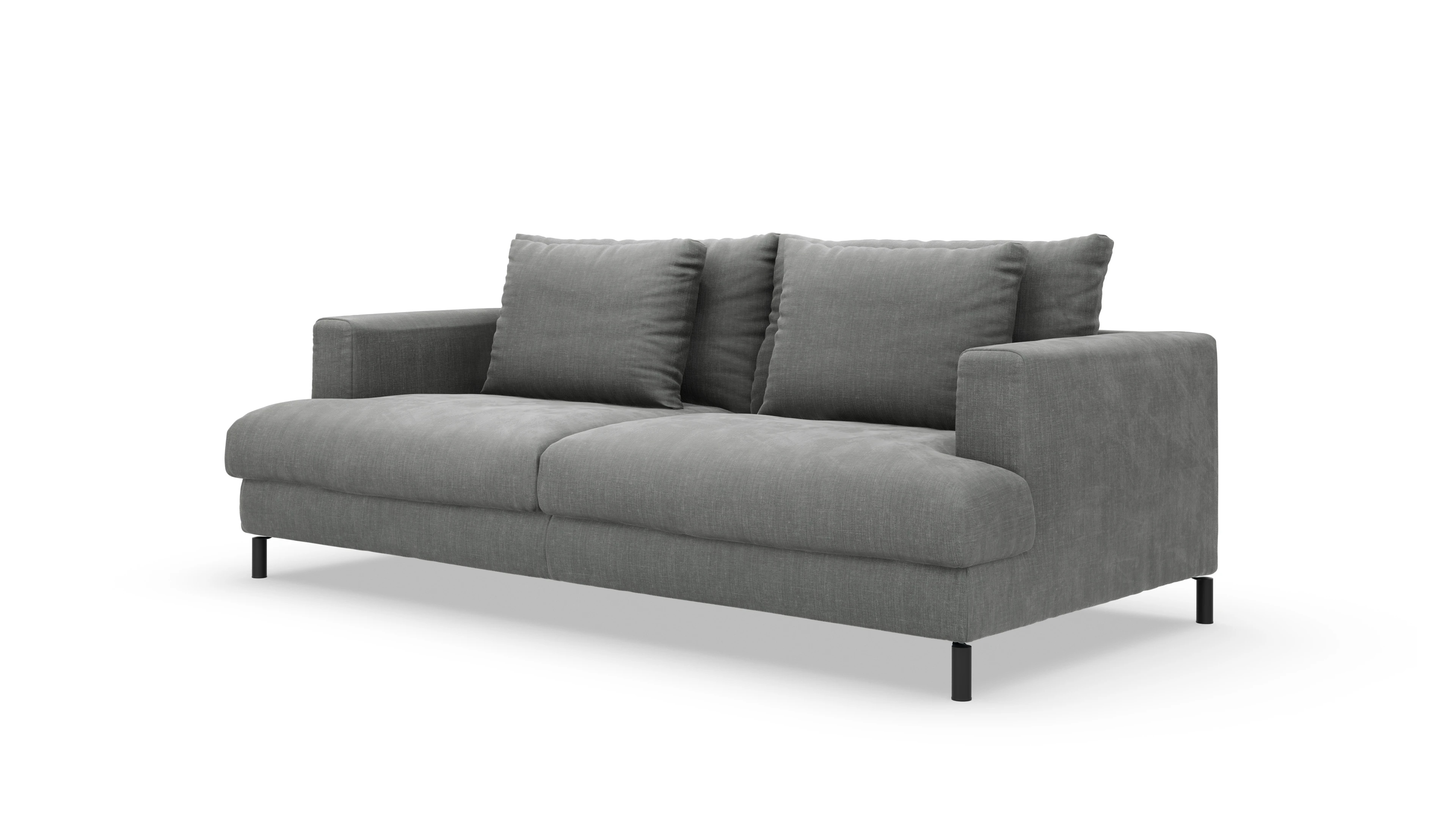 Sofa Faro in Stoff Ansicht des Produktes Faro 3-Sitzer in Stoff grau