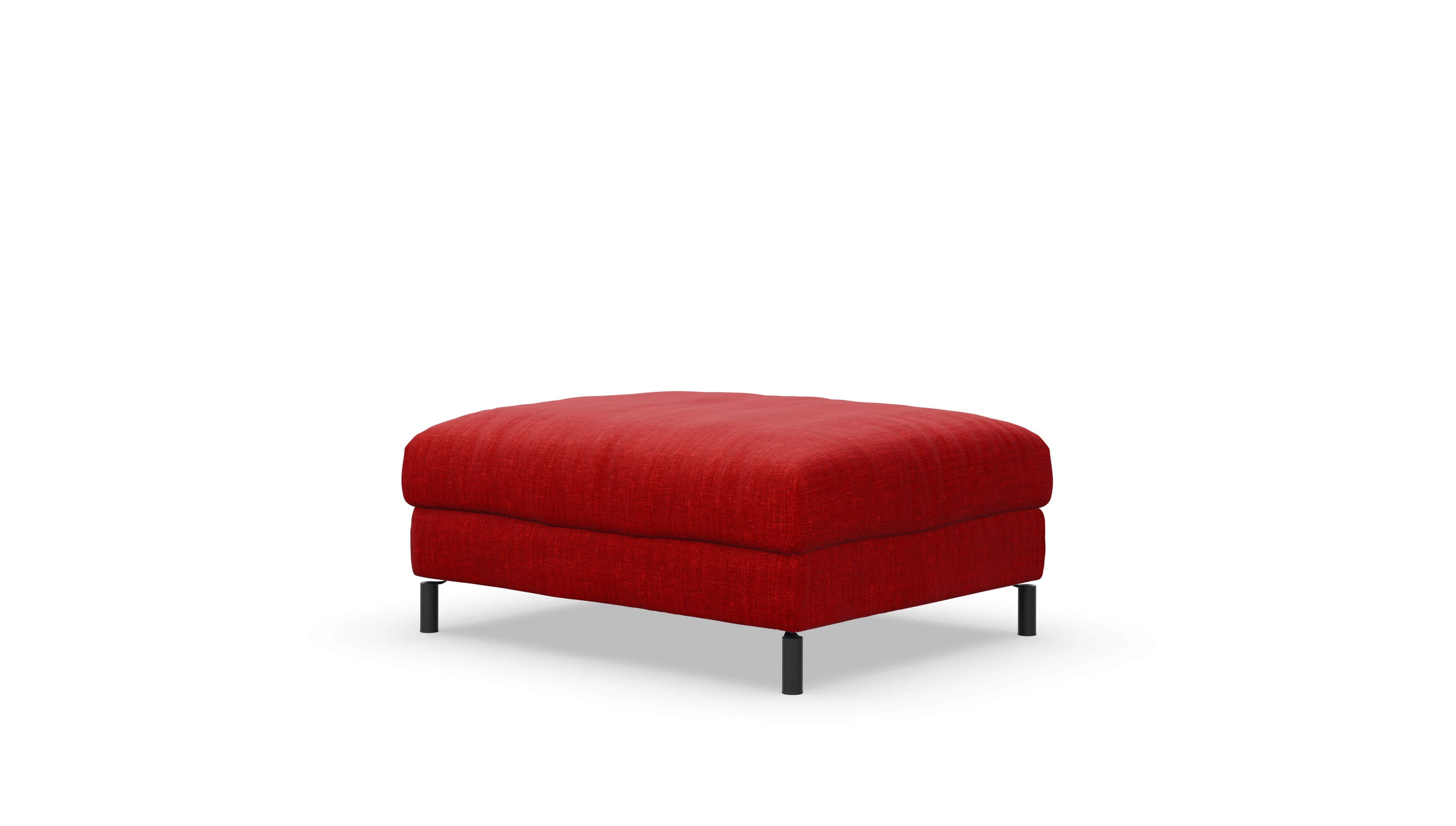 Fußhocker Faro in Stoff Ansicht des Produktes Faro Hocker in Stoff rot