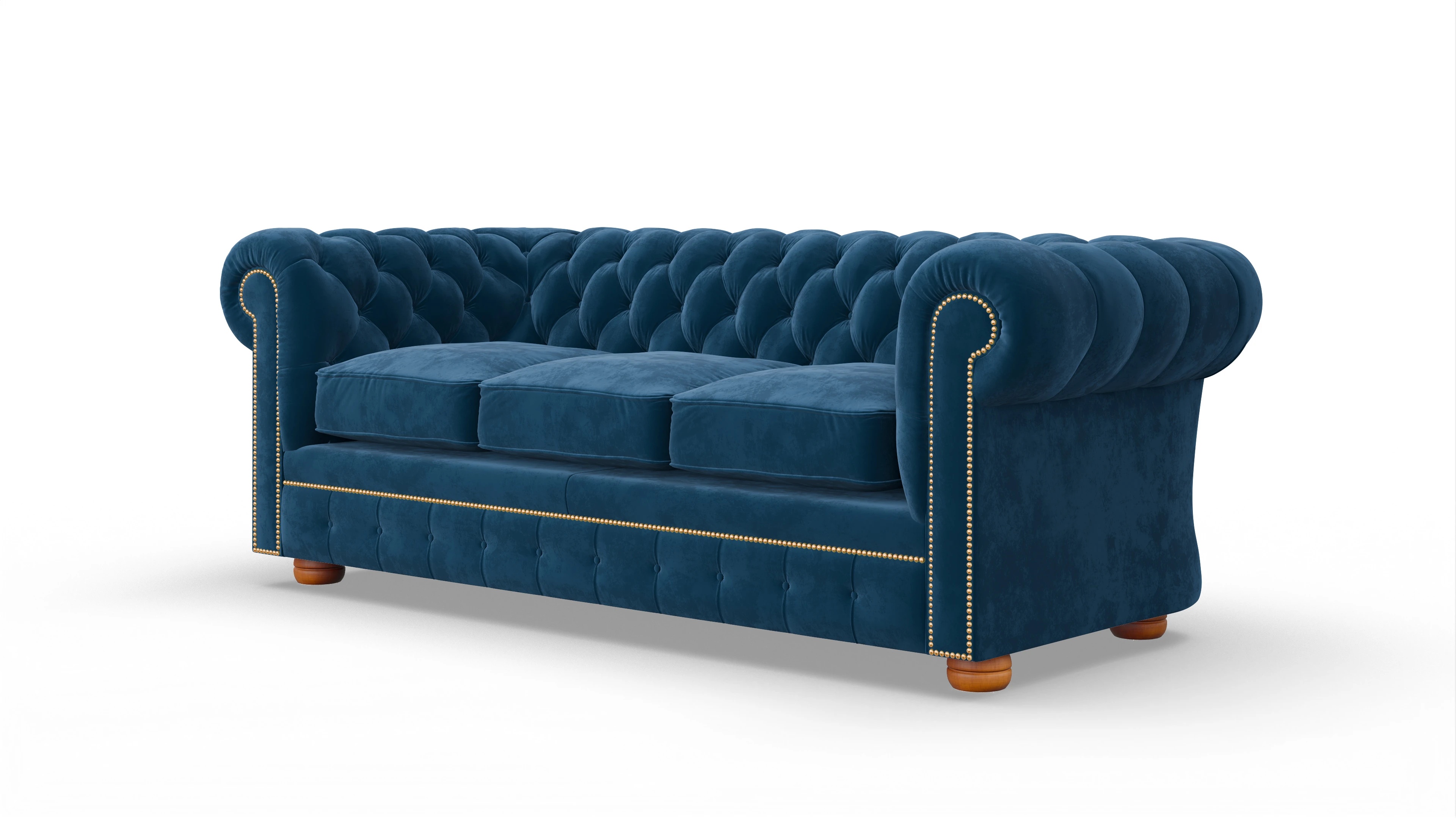 Ansicht des Produktes William 3-Sitzer in Samt blau