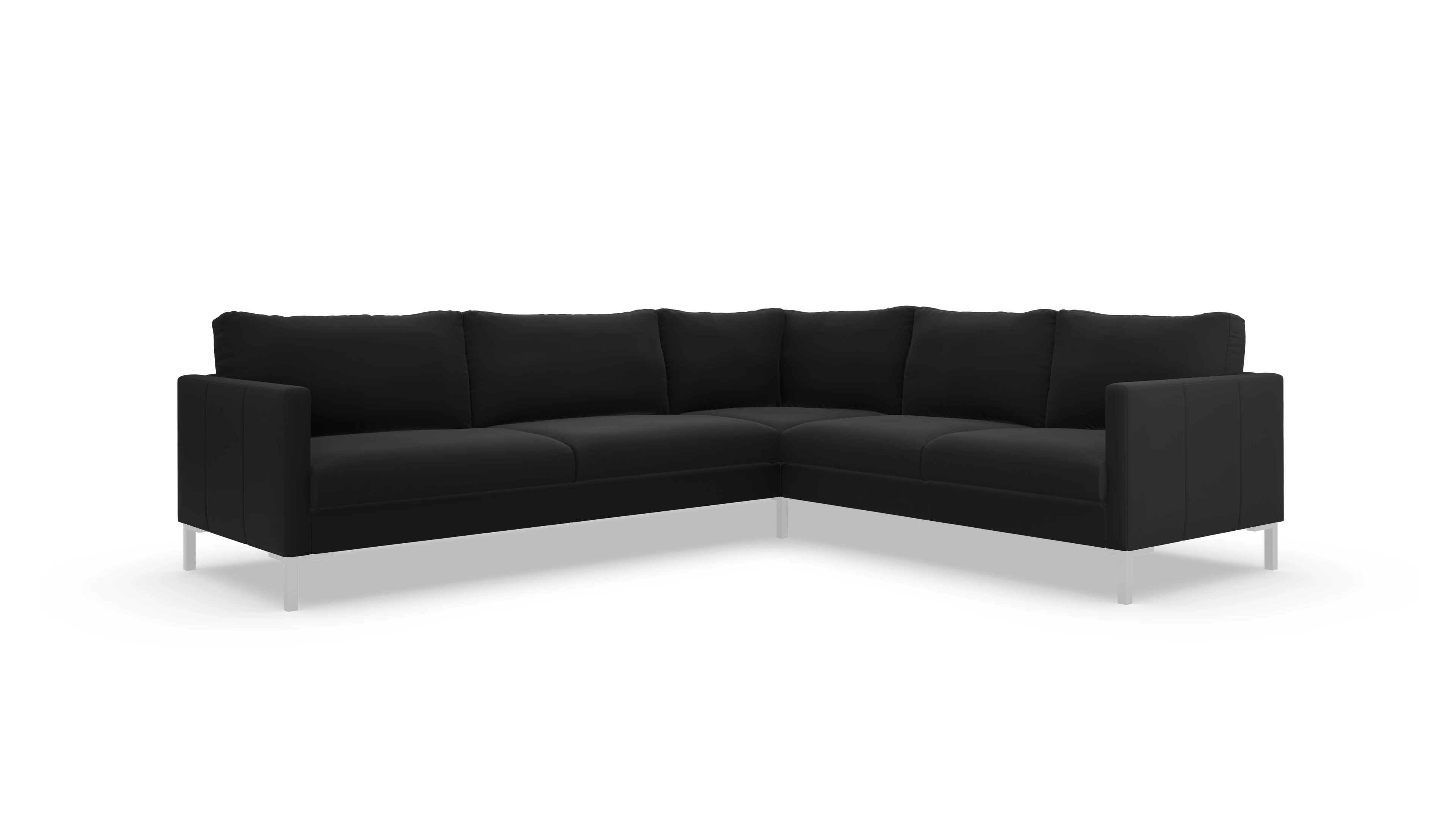 Ansicht des Produktes Jacobsen Ecksofa Rechts in Leder schwarz