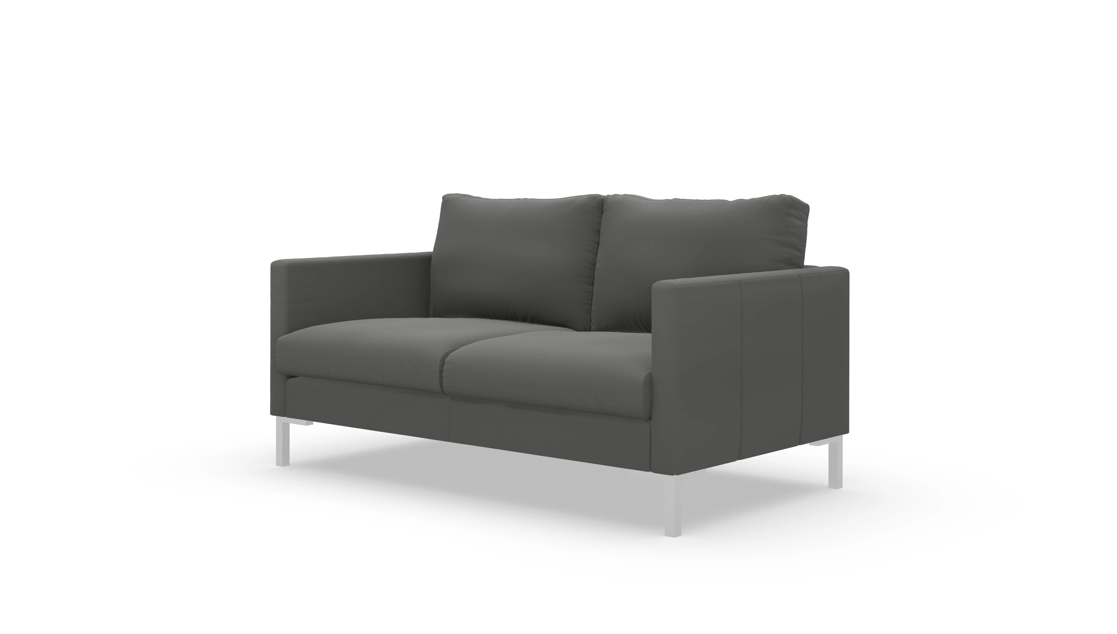 Designer-Sofa Jacobsen in Leder Ansicht des Produktes Jacobsen 2-Sitzer in Leder grau