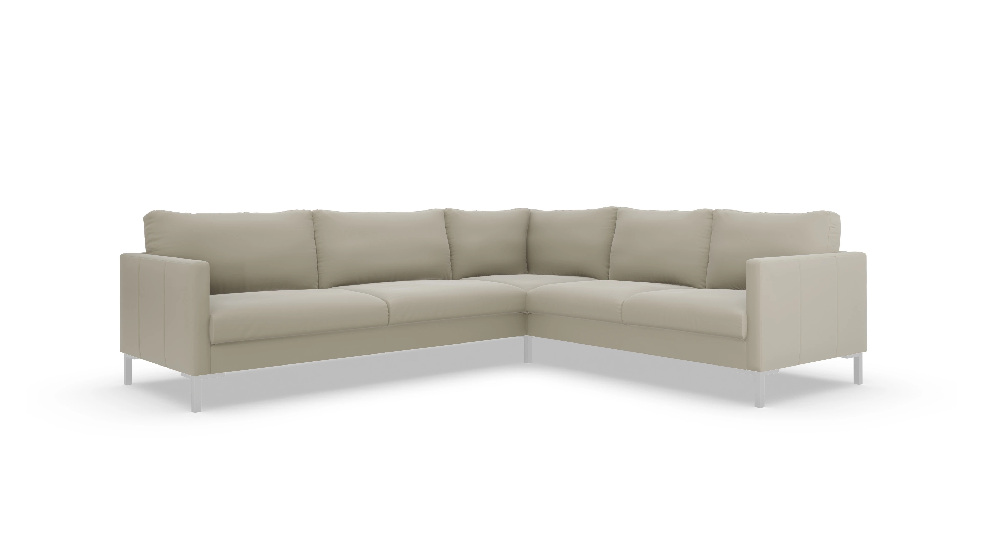 Designer-Sofa Jacobsen in Leder Ansicht des Produktes Jacobsen Ecksofa Rechts in Leder beige