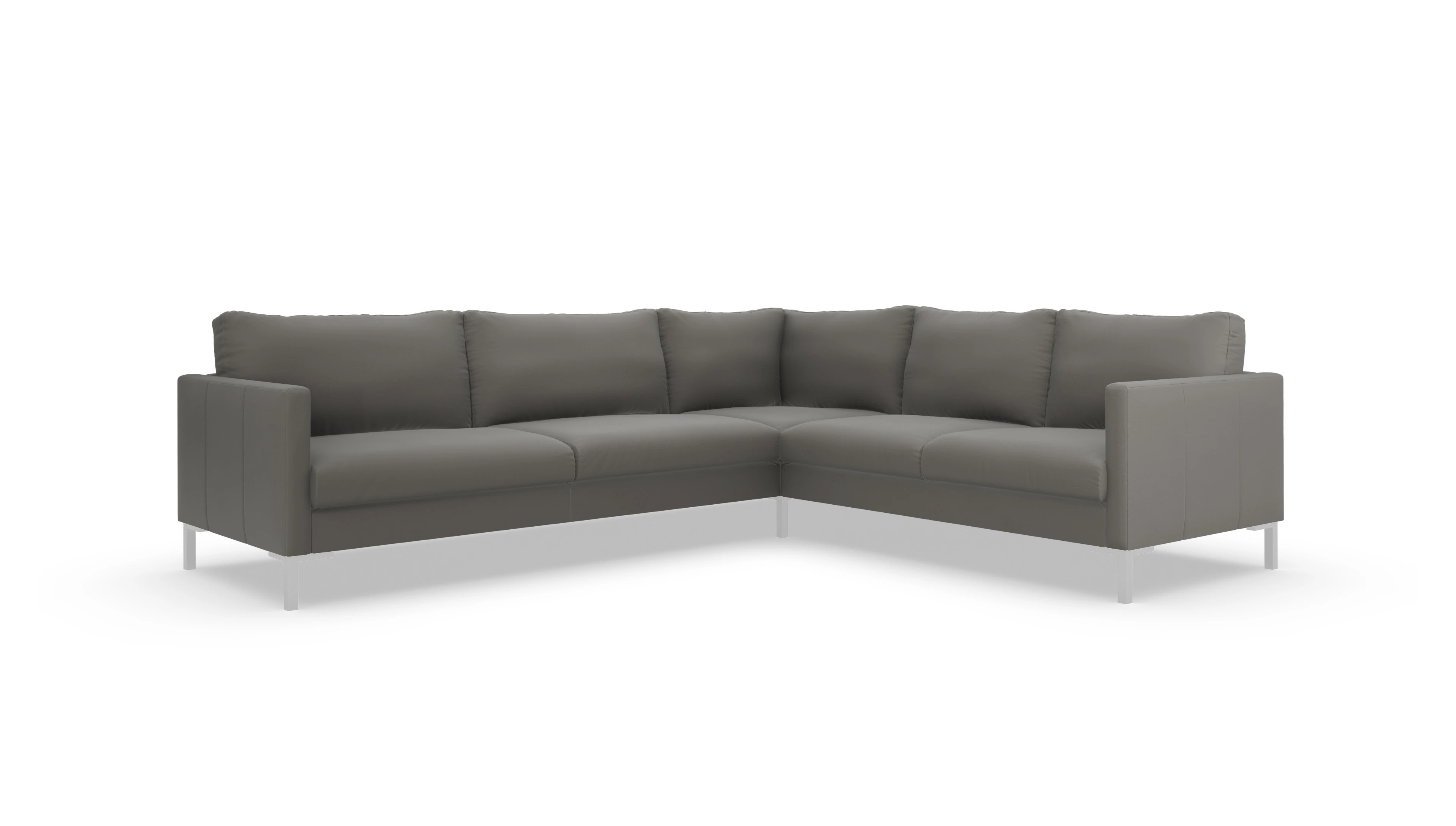 Ansicht des Produktes Jacobsen Ecksofa Rechts in Leder grau