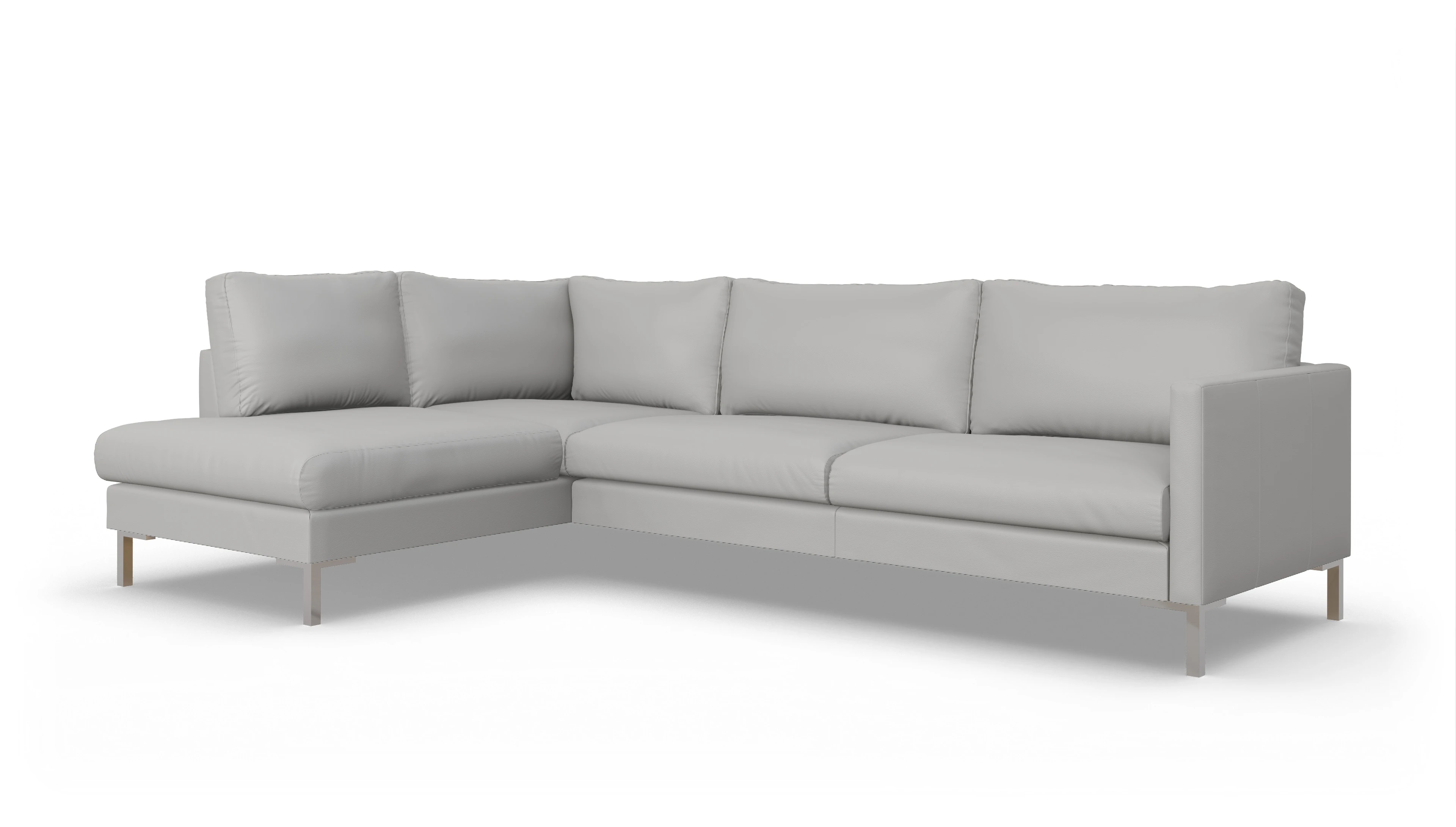 Ansicht des Produktes Jacobsen Sofa mit Rec links in Leder weiß