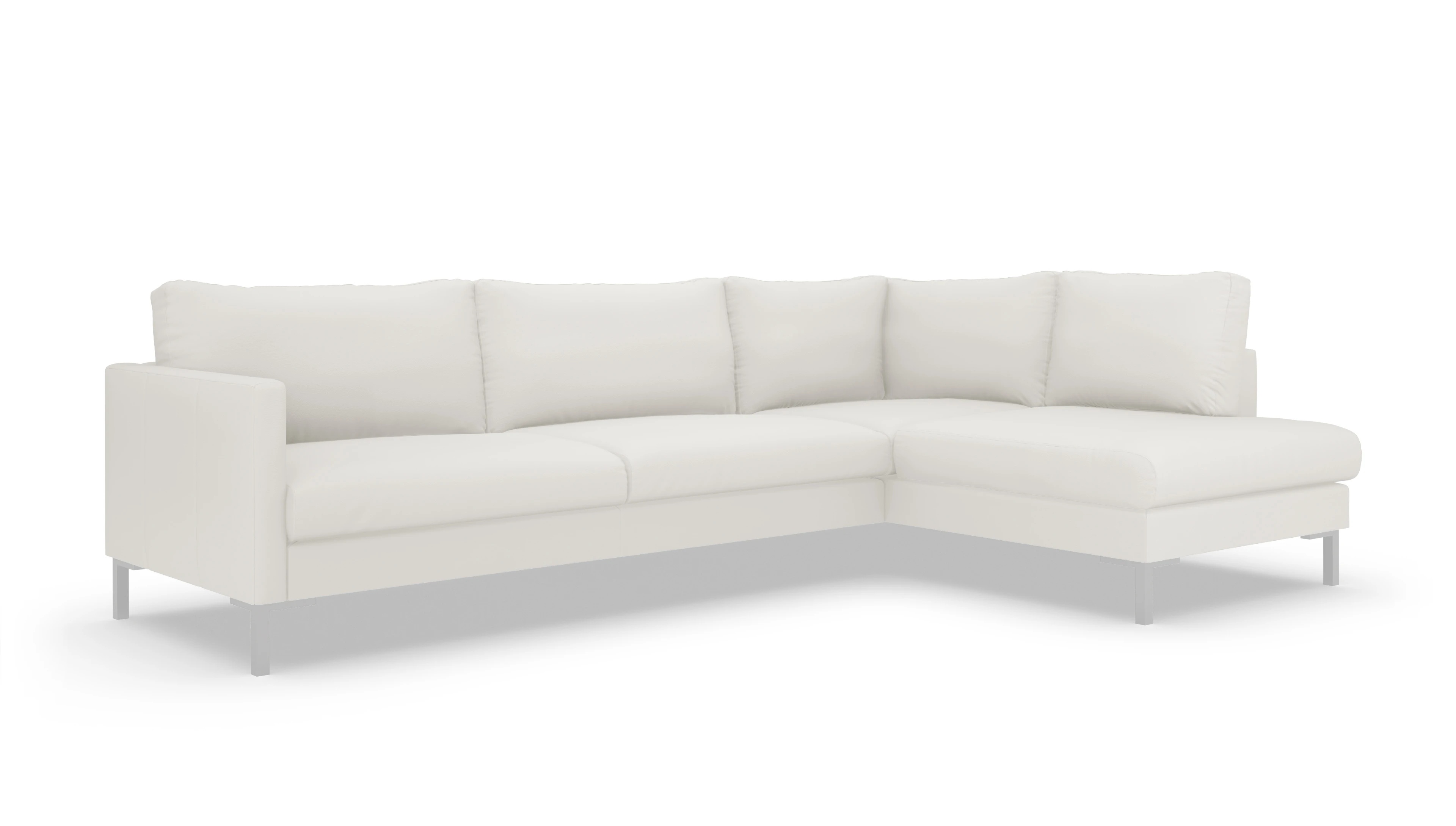 Ansicht des Produktes Jacobsen Sofa mit Rec rechts in Leder weiß