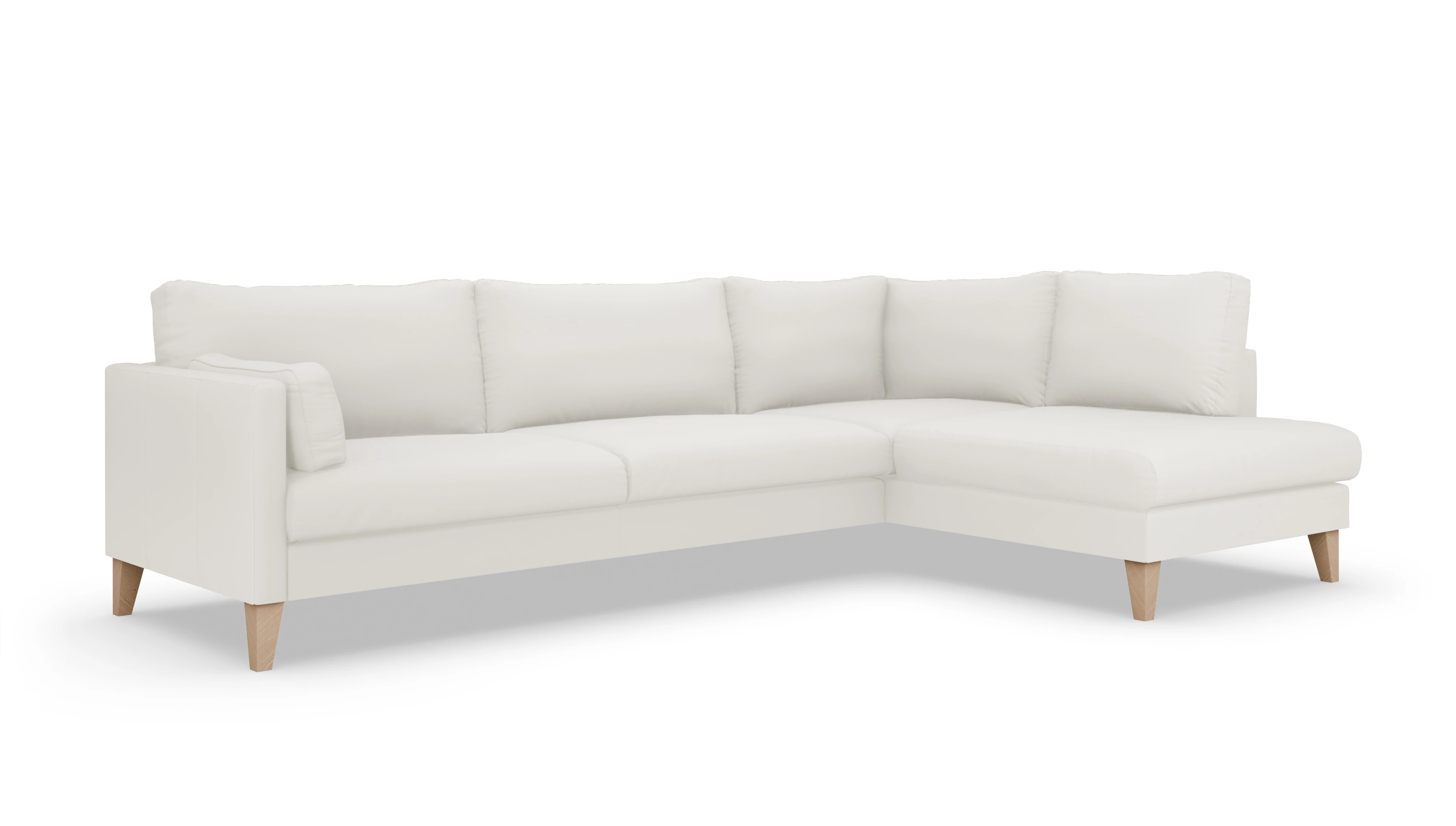 Ansicht des Produktes Jensen Sofa mit Rec rechts in Leder weiß