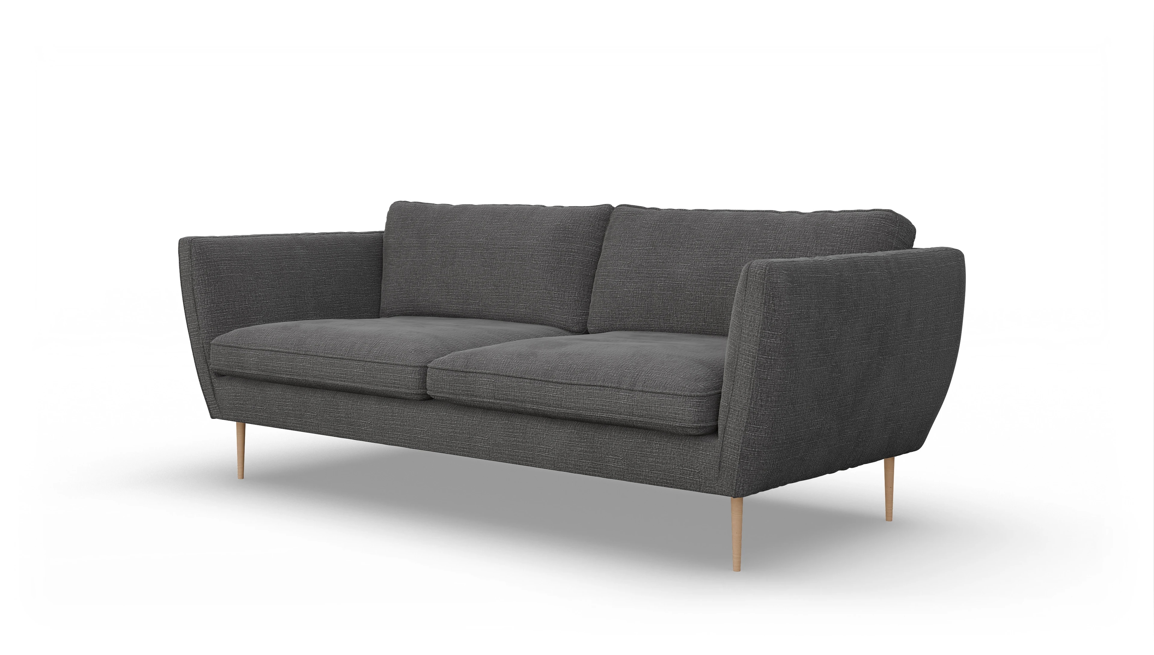Sofa Karlsen in Stoff Ansicht des Produktes Karlsen 3-Sitzer in Stoff grau