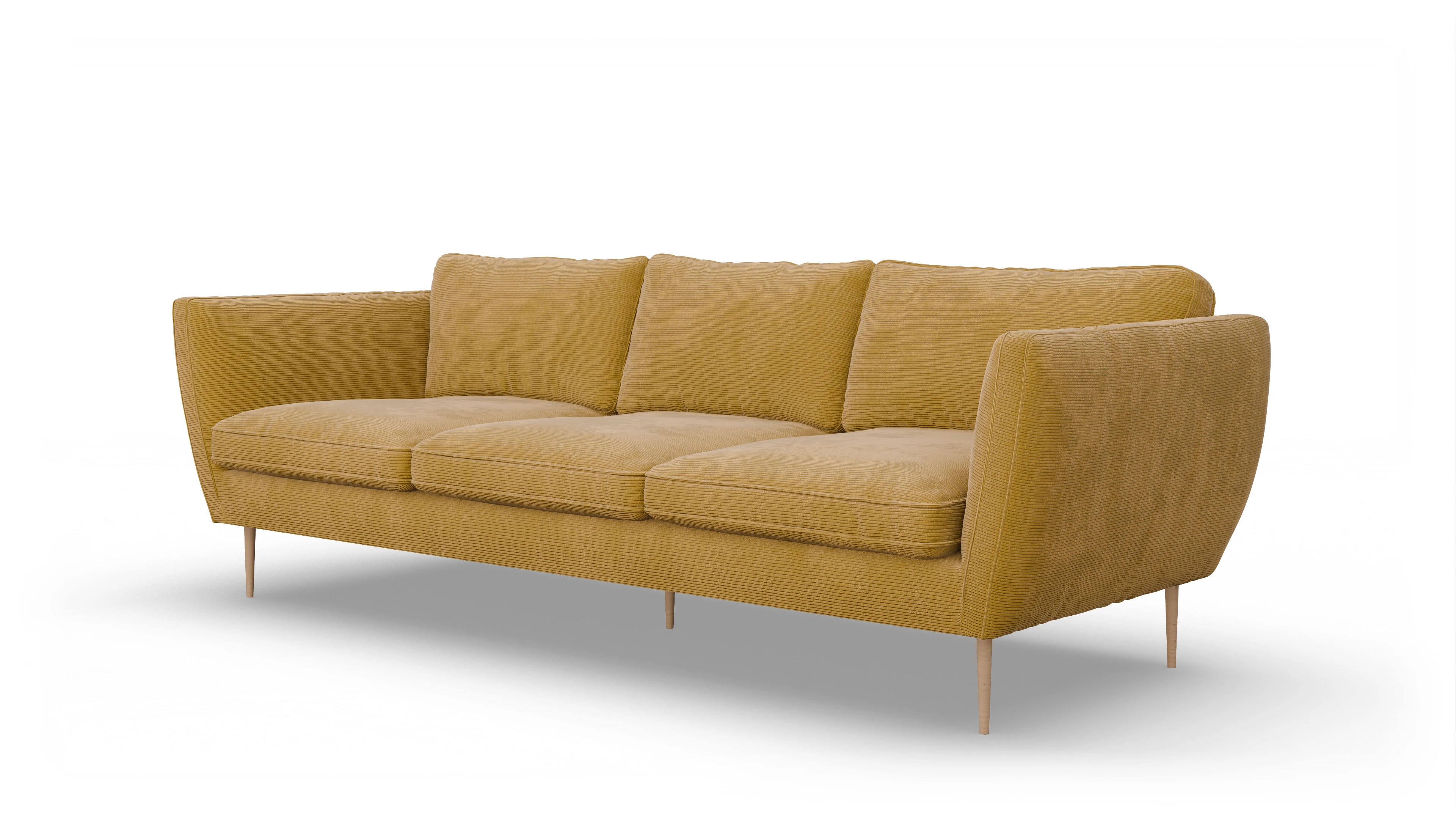 Ansicht des Produktes Karlsen 4-Sitzer in Cord gelb